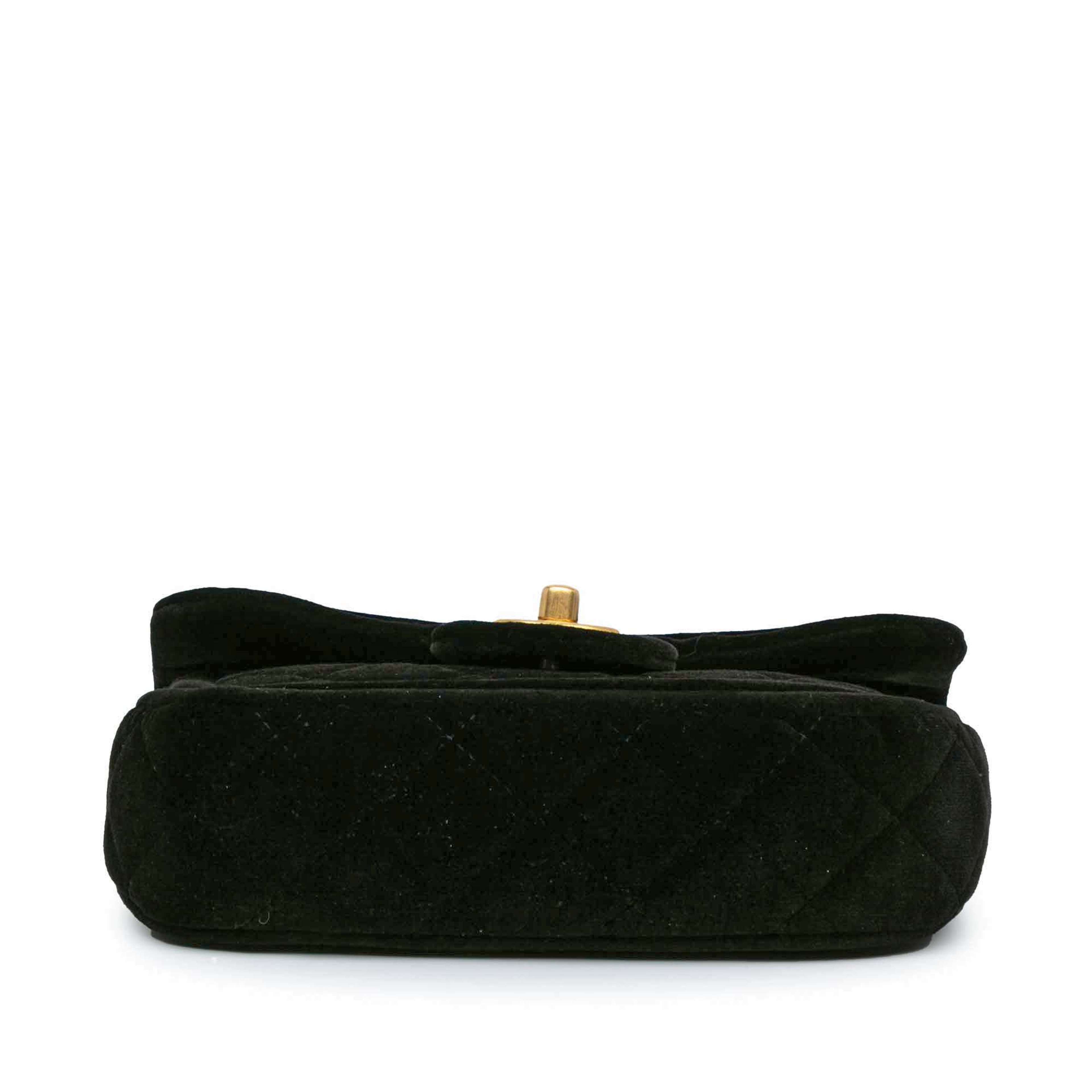 Chanel Mini Quilted Velvet Double Frame Flap