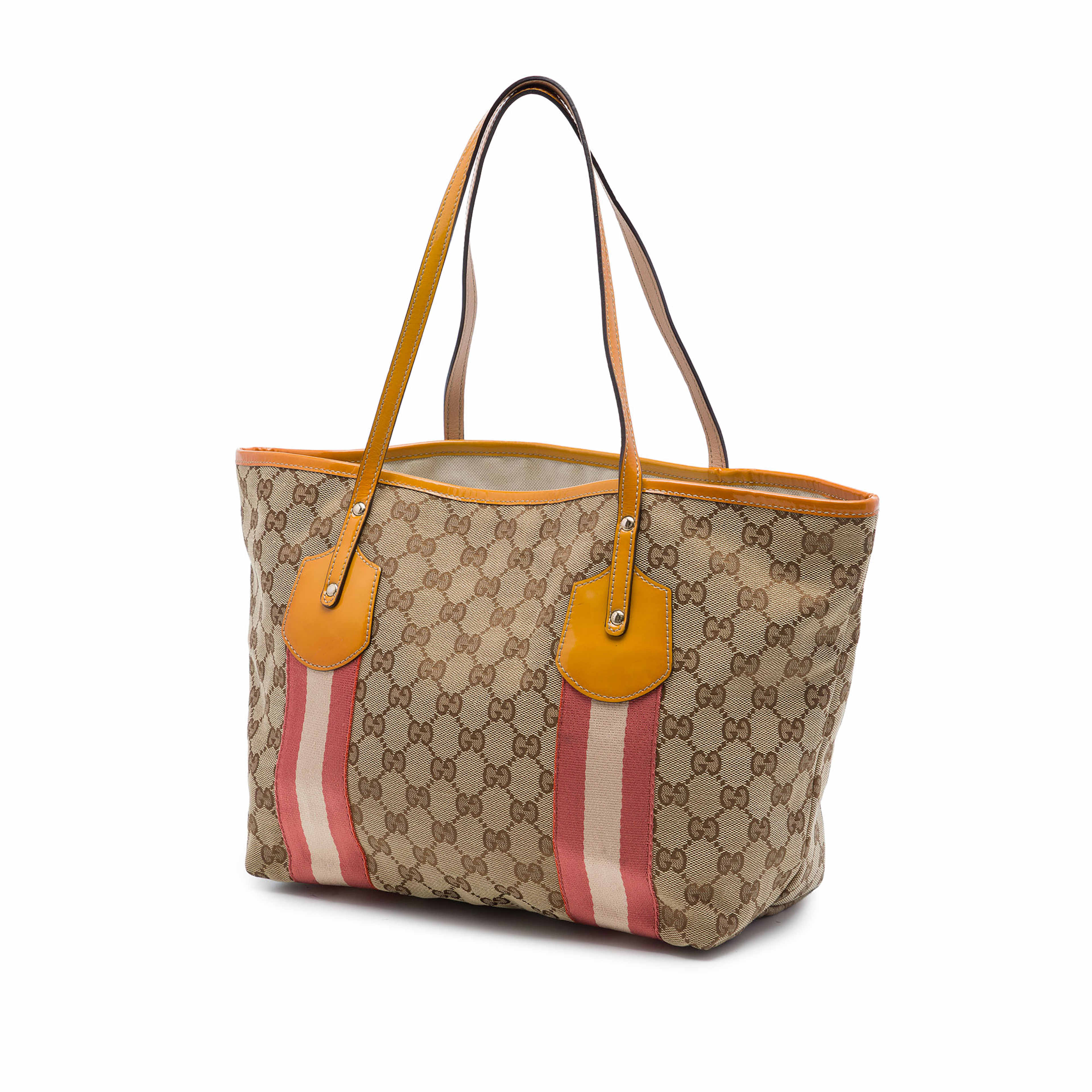 Gucci Gg Canvas Web Jolie Tote, från Luxclusif, i färgen beige. Klicka för att öppna bilden i stort format