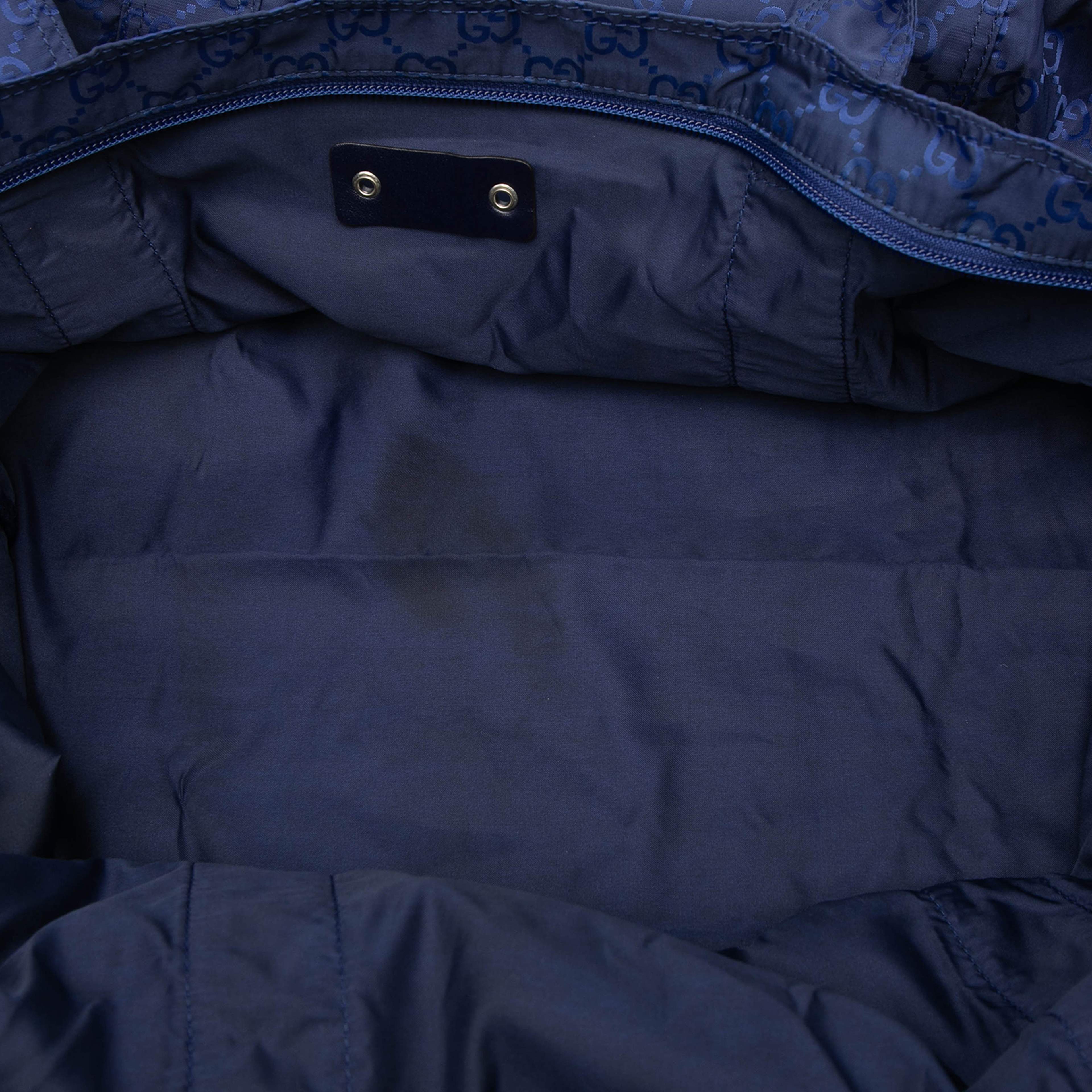 Gucci Gg Nylon Teddy Bear Folding Tote, från Luxclusif, i färgen blue. Klicka för att öppna bilden i stort format