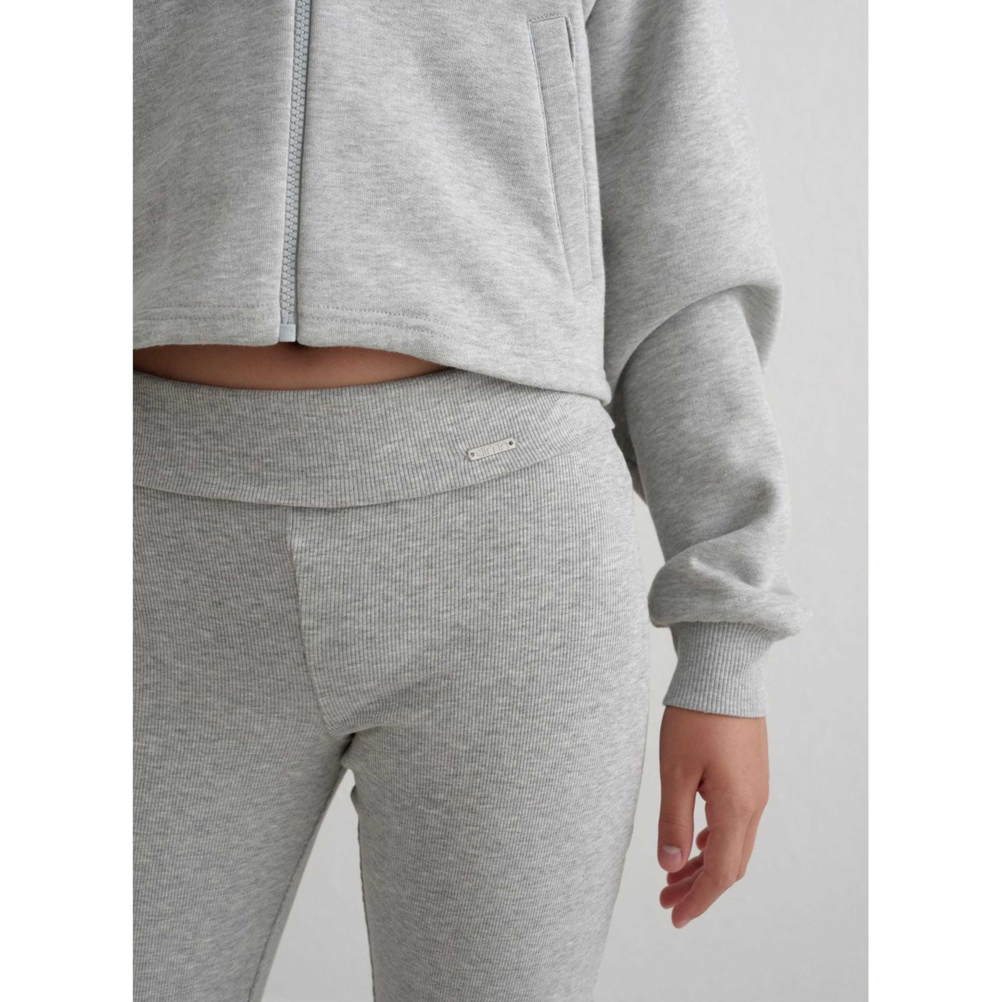 Grey Melange Young Ease Ribbed Pants