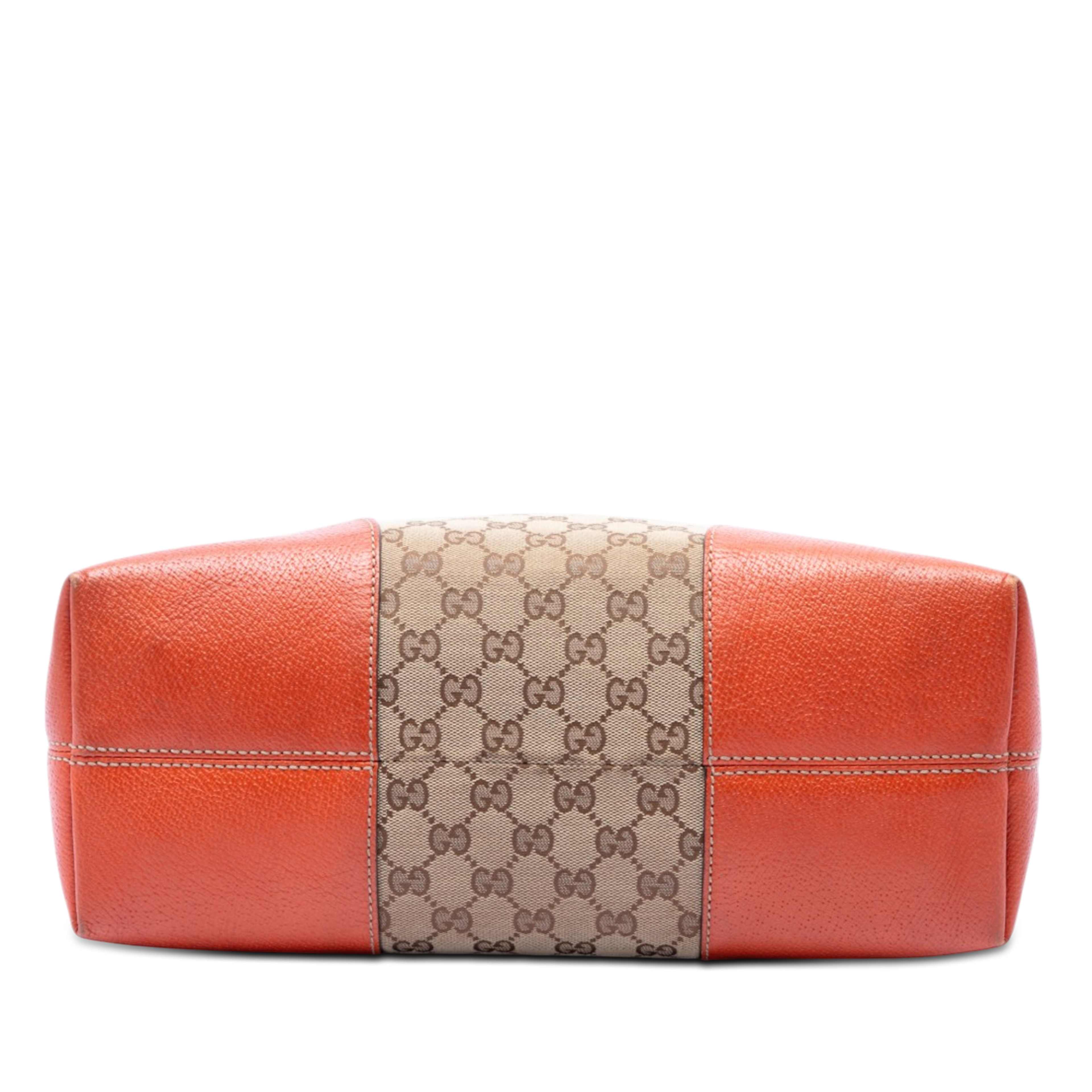 Gucci Medium Gg Canvas Bree Dome Tote, från Luxclusif, i färgen orange. Klicka för att öppna bilden i stort format