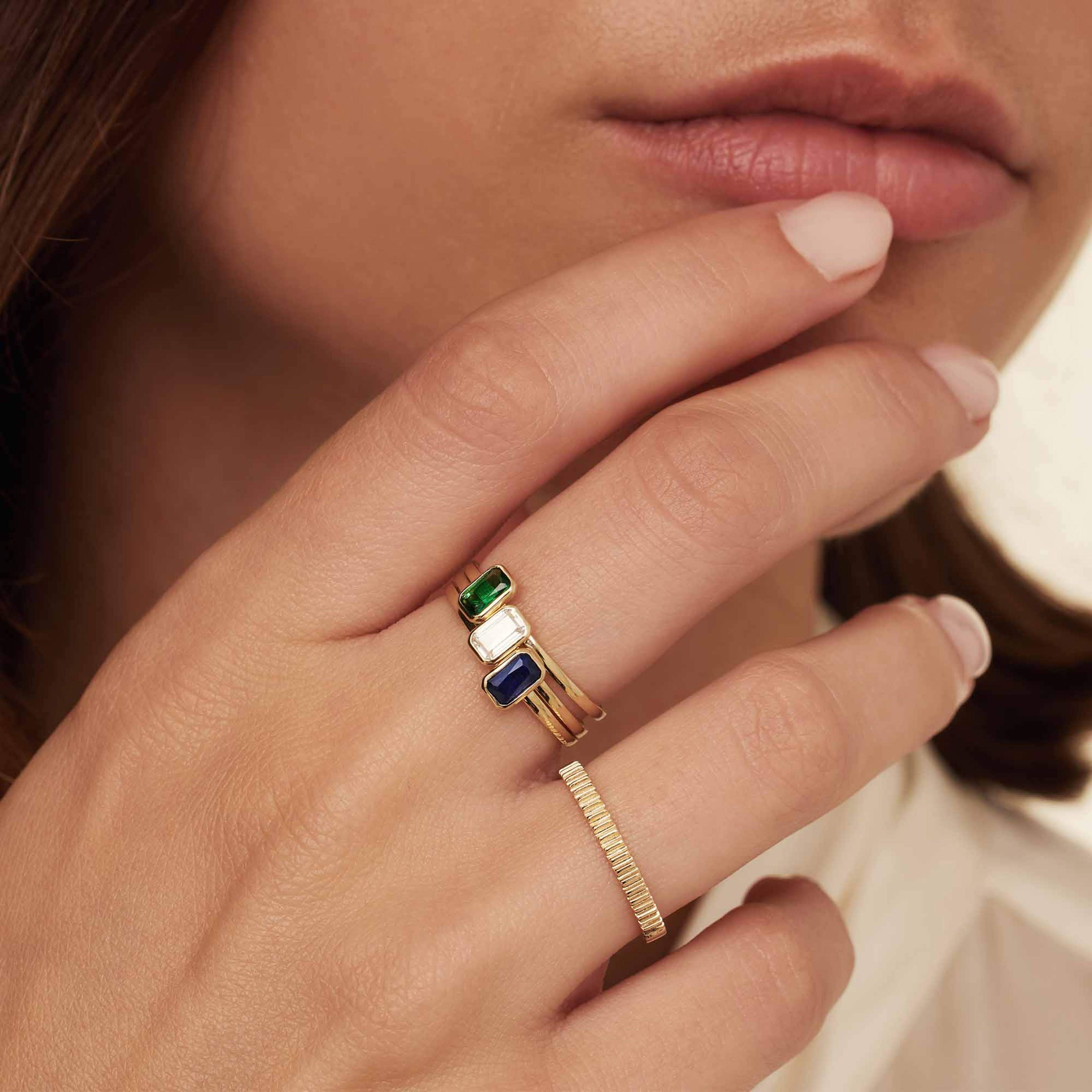 Baguette 14 Karat Guld Ring