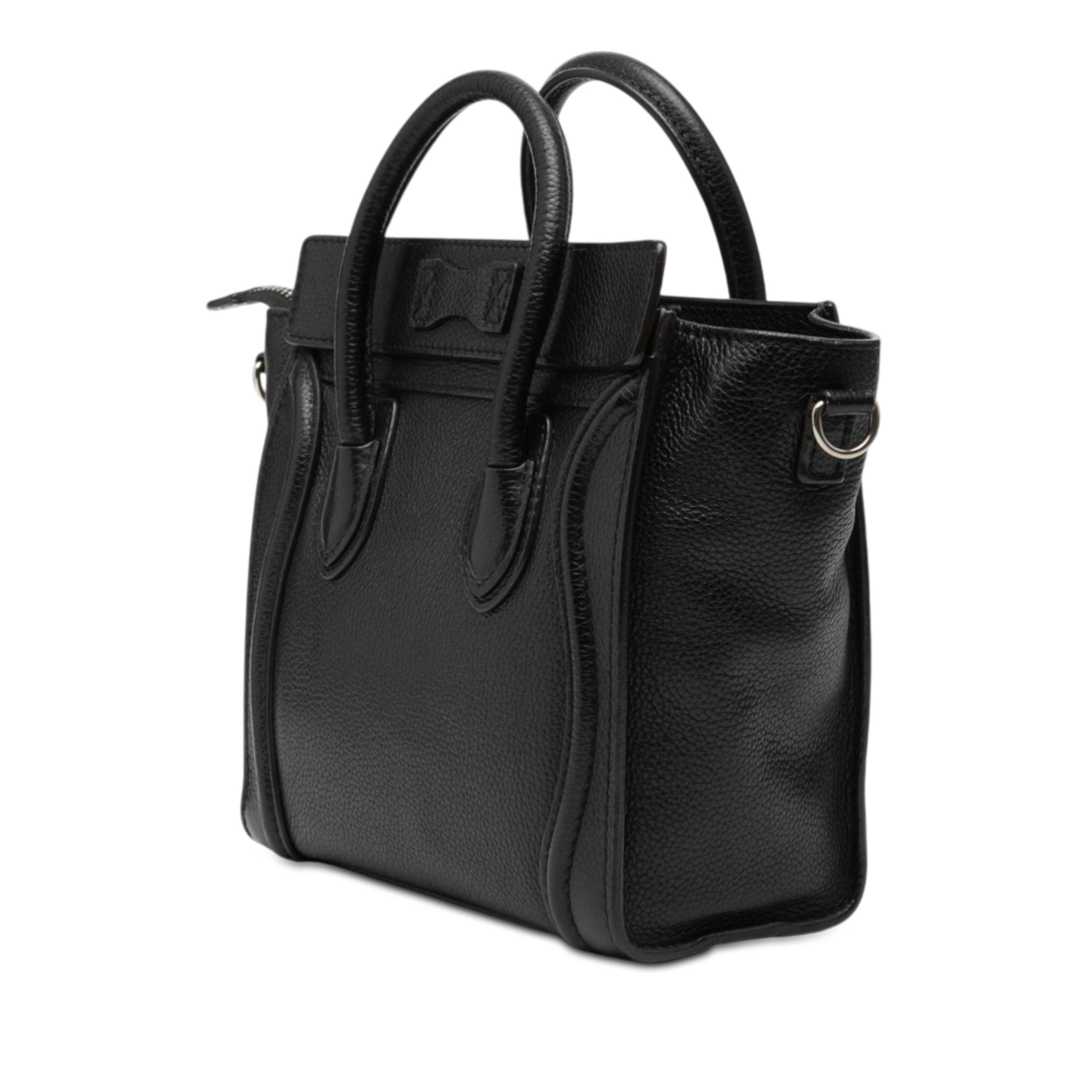 Celine Nano Leather Luggage Tote, från Luxclusif, i färgen black. Klicka för att öppna bilden i stort format