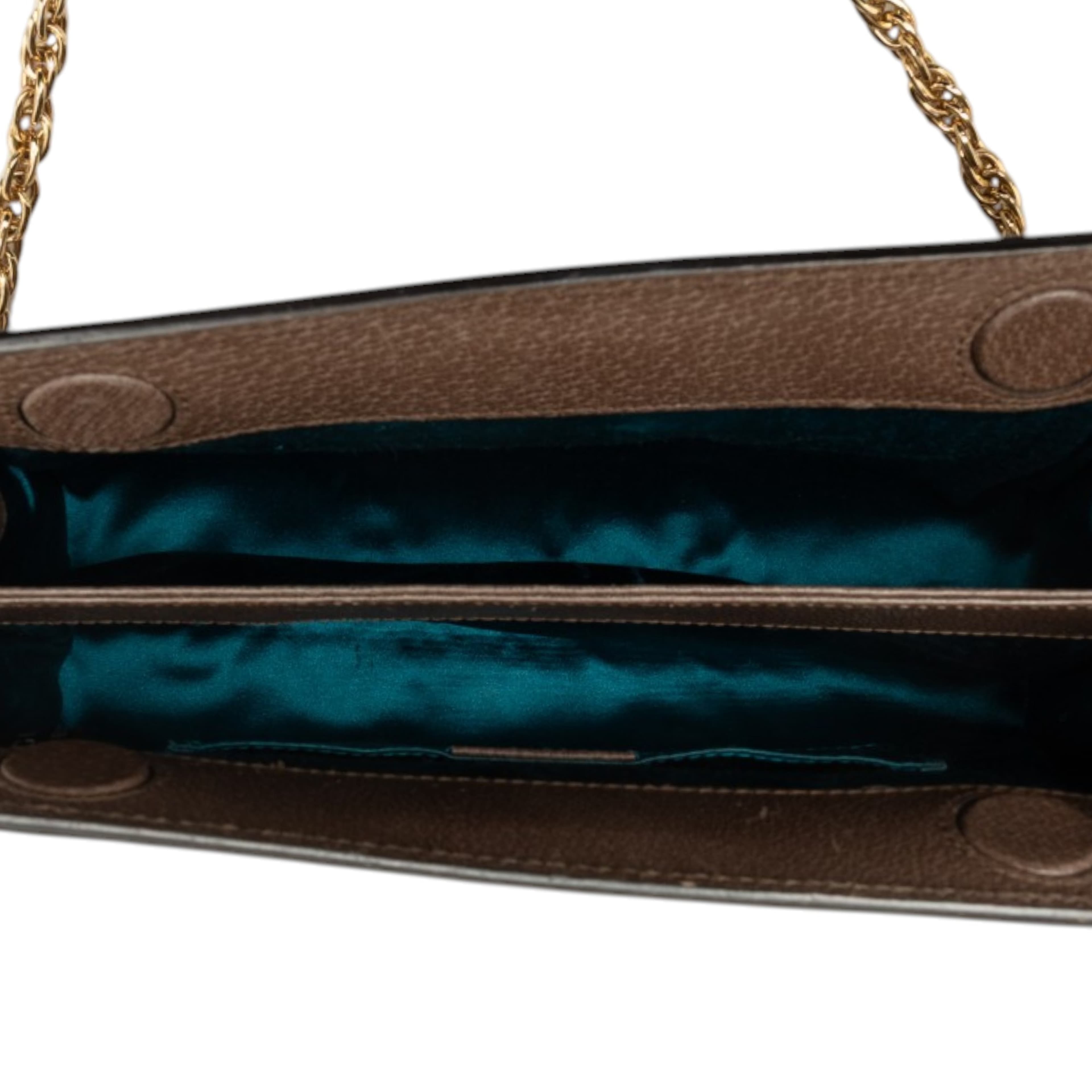Gucci Small Gg Supreme Web Ophidia Chain Crossbody, från Luxclusif, i färgen beige. Klicka för att öppna bilden i stort format