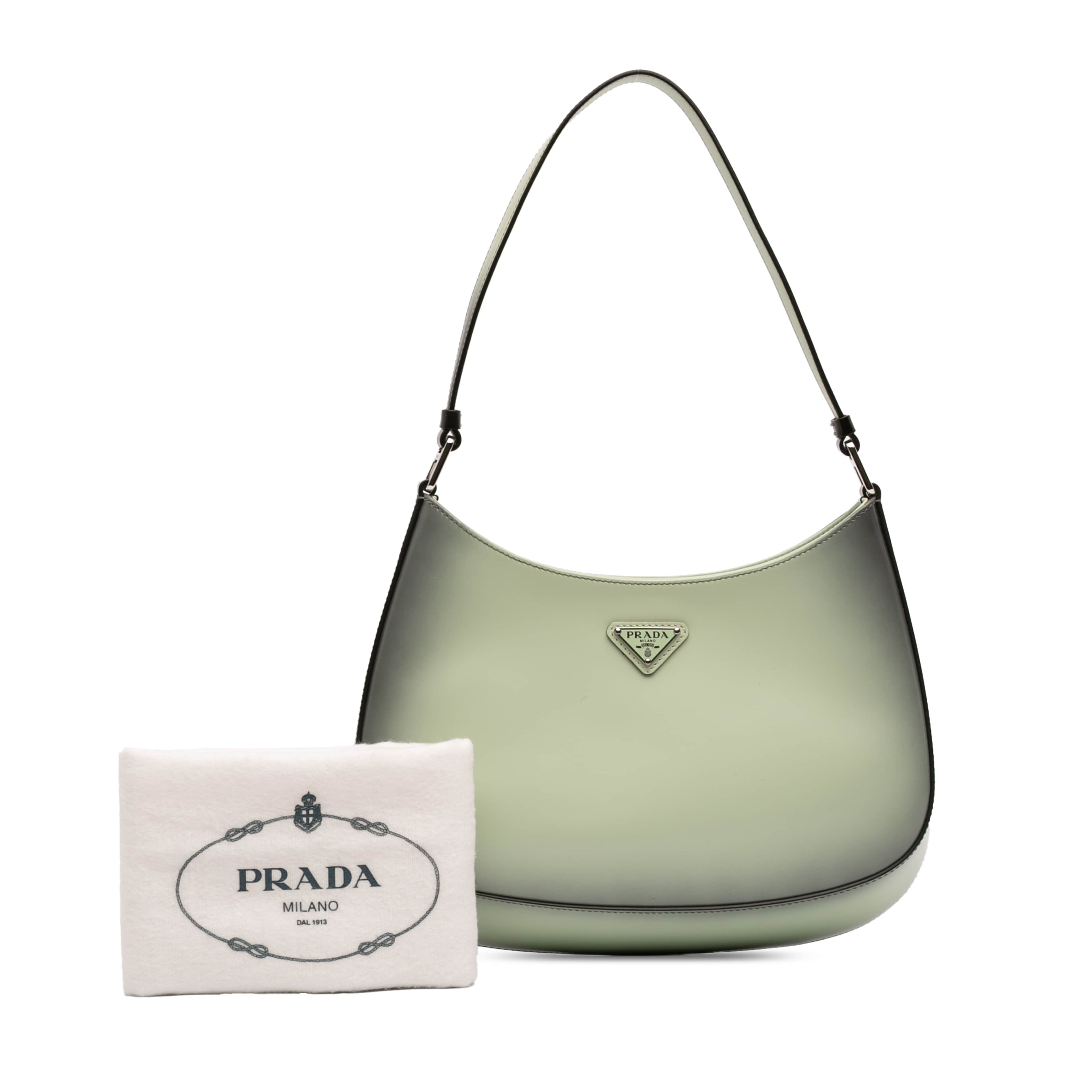 Prada Gradient Spazzolato Cleo Shoulder Bag, från Luxclusif, i färgen grön. Klicka för att öppna bilden i stort format