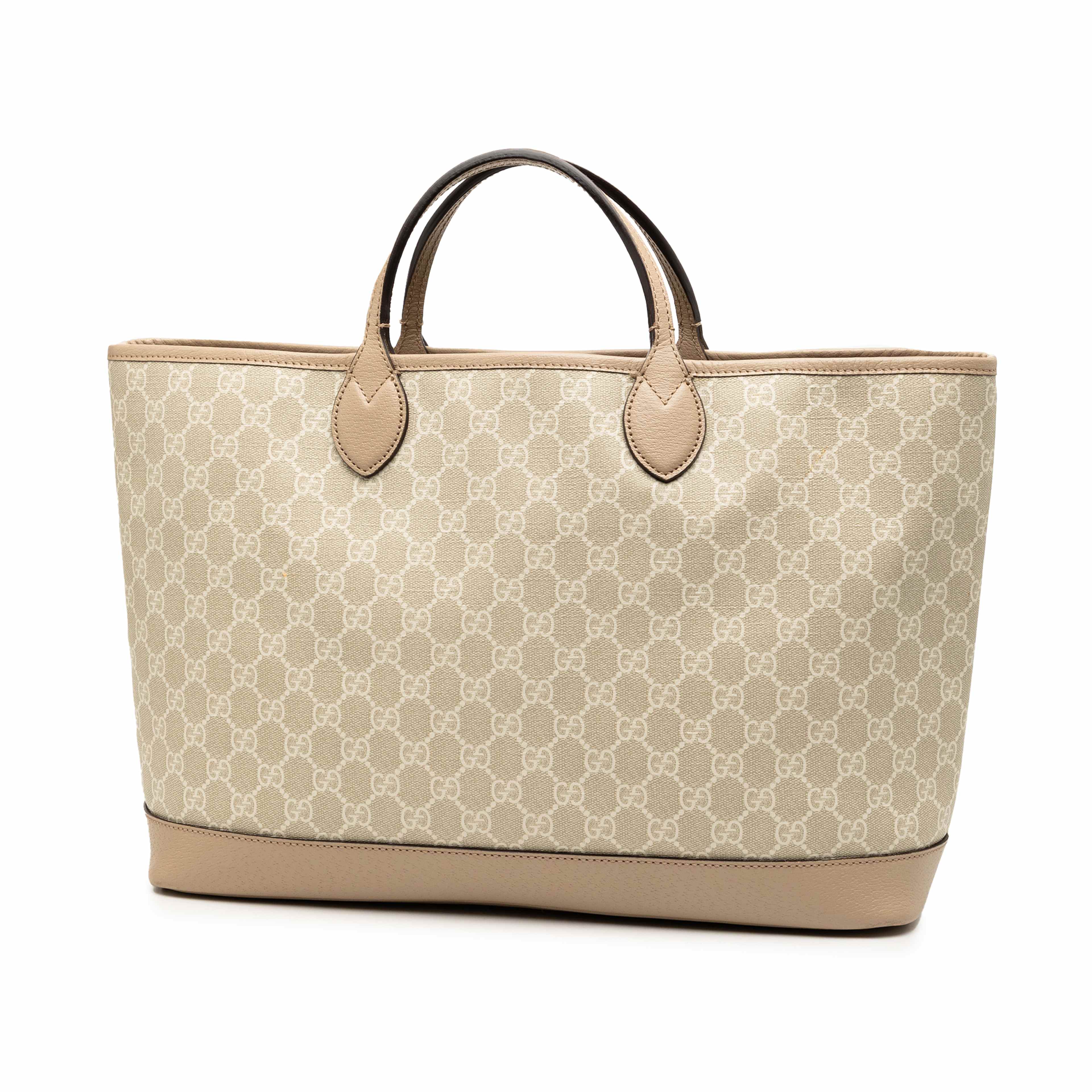 Gucci Medium Gg Supreme Ophidia Tote, från Luxclusif, i färgen beige. Klicka för att öppna bilden i stort format