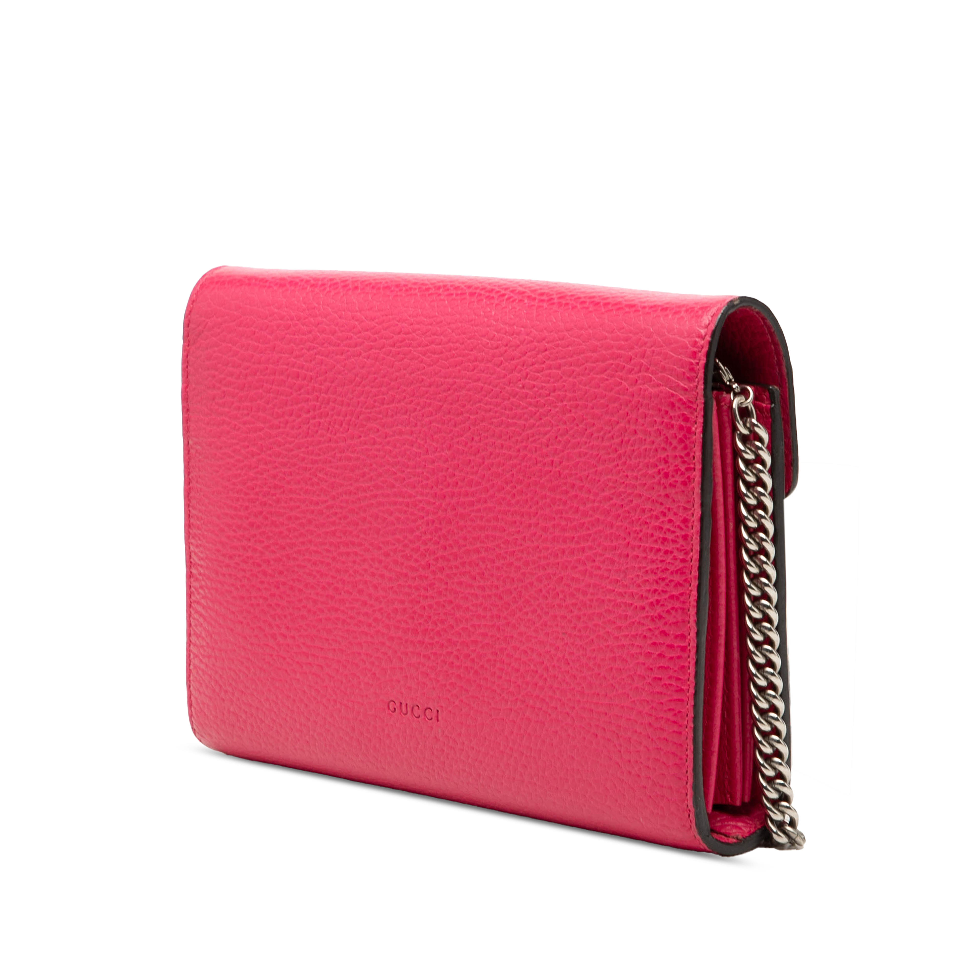 Gucci Calfskin Dionysus Wallet On Chain, från Luxclusif, i färgen rosa. Klicka för att öppna bilden i stort format
