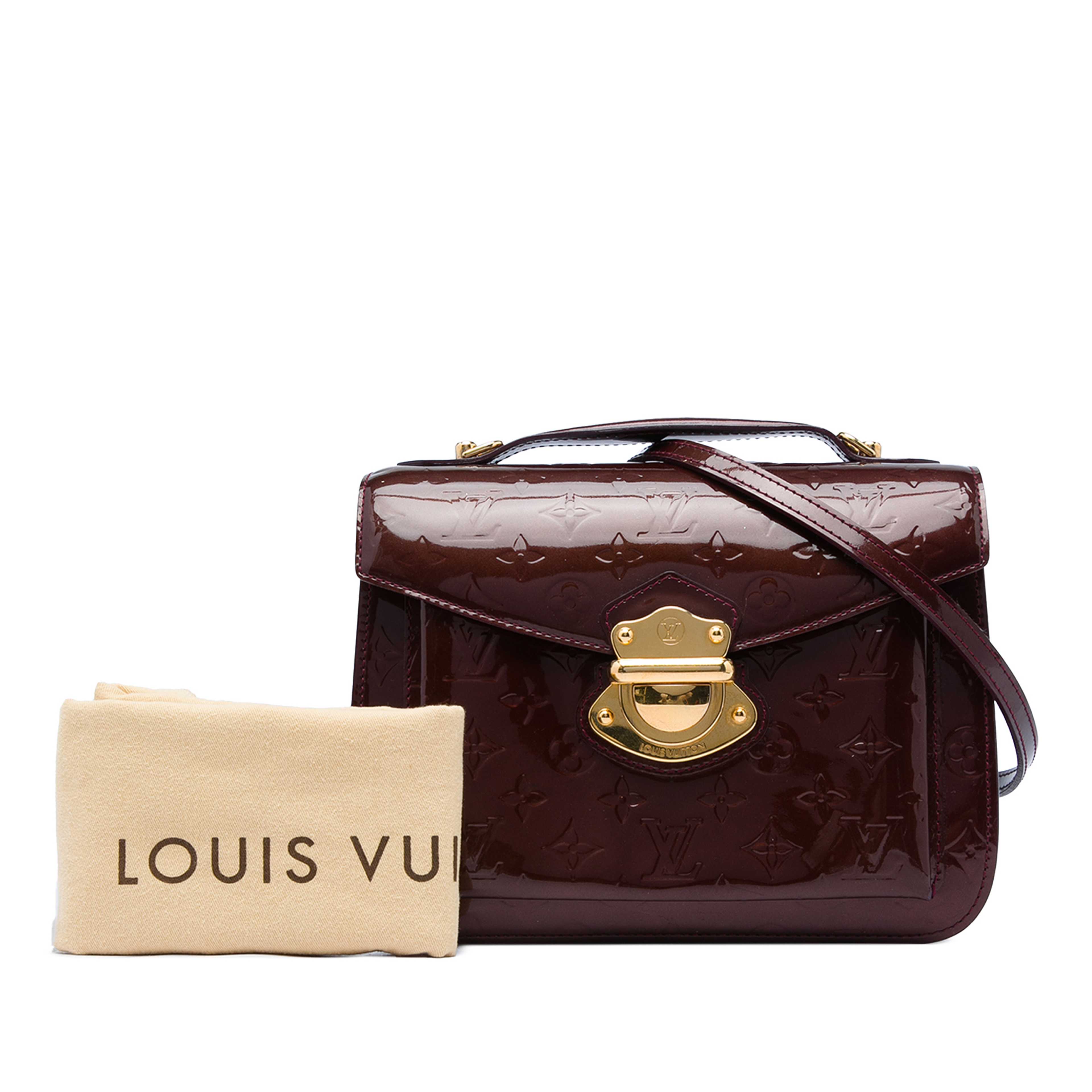 Louis Vuitton Monogram Vernis Miranda, från Luxclusif, i färgen röd. Klicka för att öppna bilden i stort format