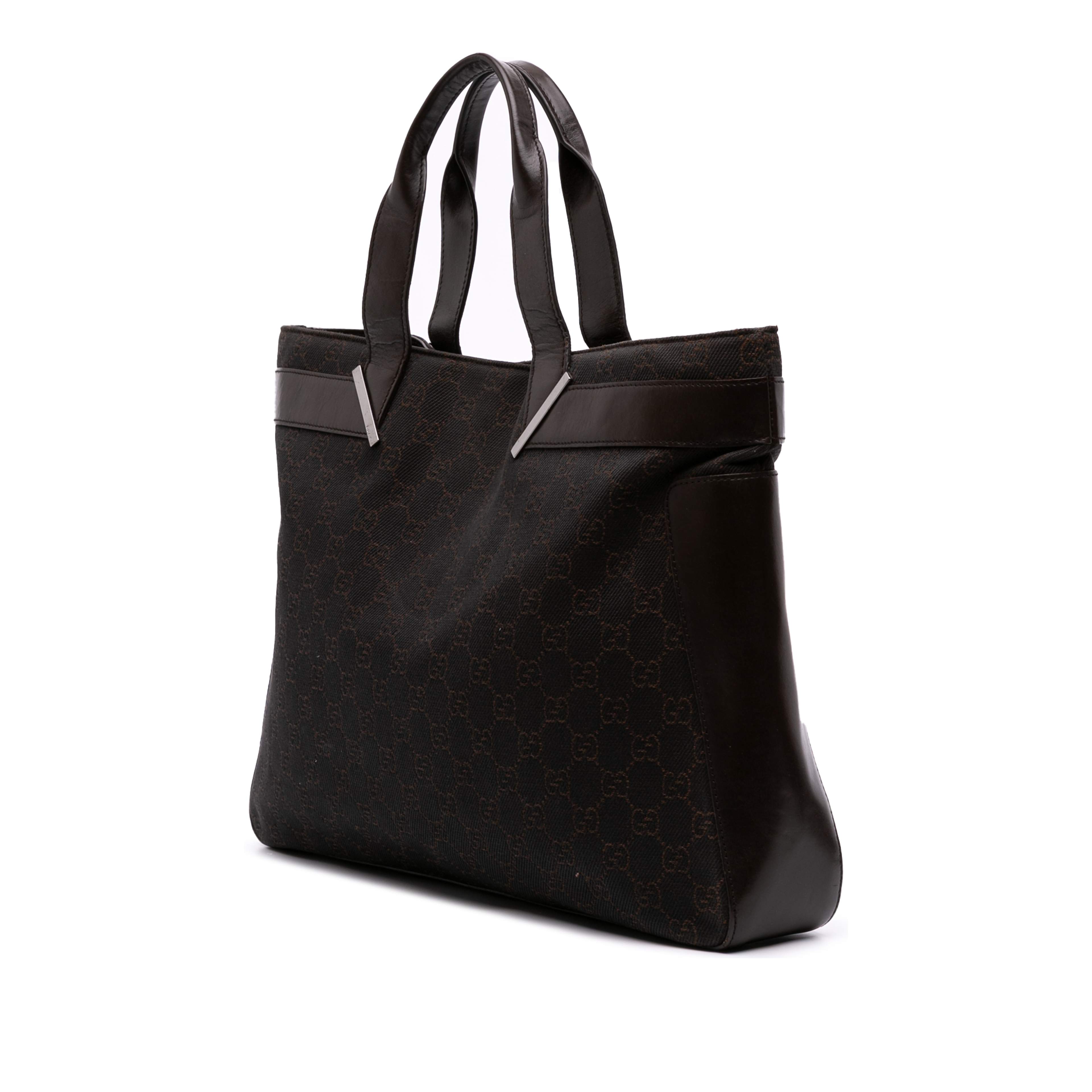 Gucci Gg Denim Tote, från Luxclusif, i färgen dark brown. Klicka för att öppna bilden i stort format