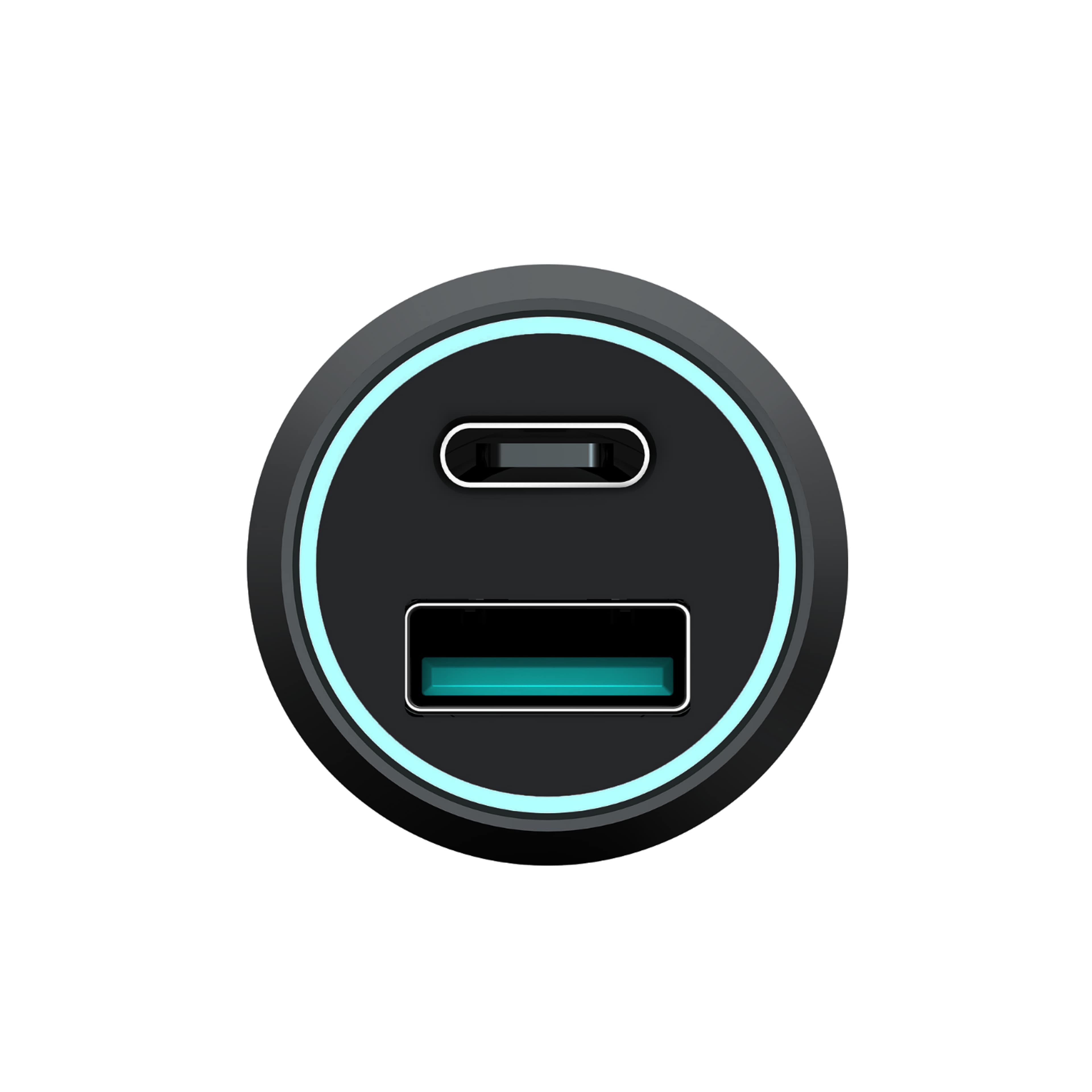 Billaddare 43w 2-port Qc/pd, från Champion Nordic, i färgen svart. Klicka för att öppna bilden i stort format