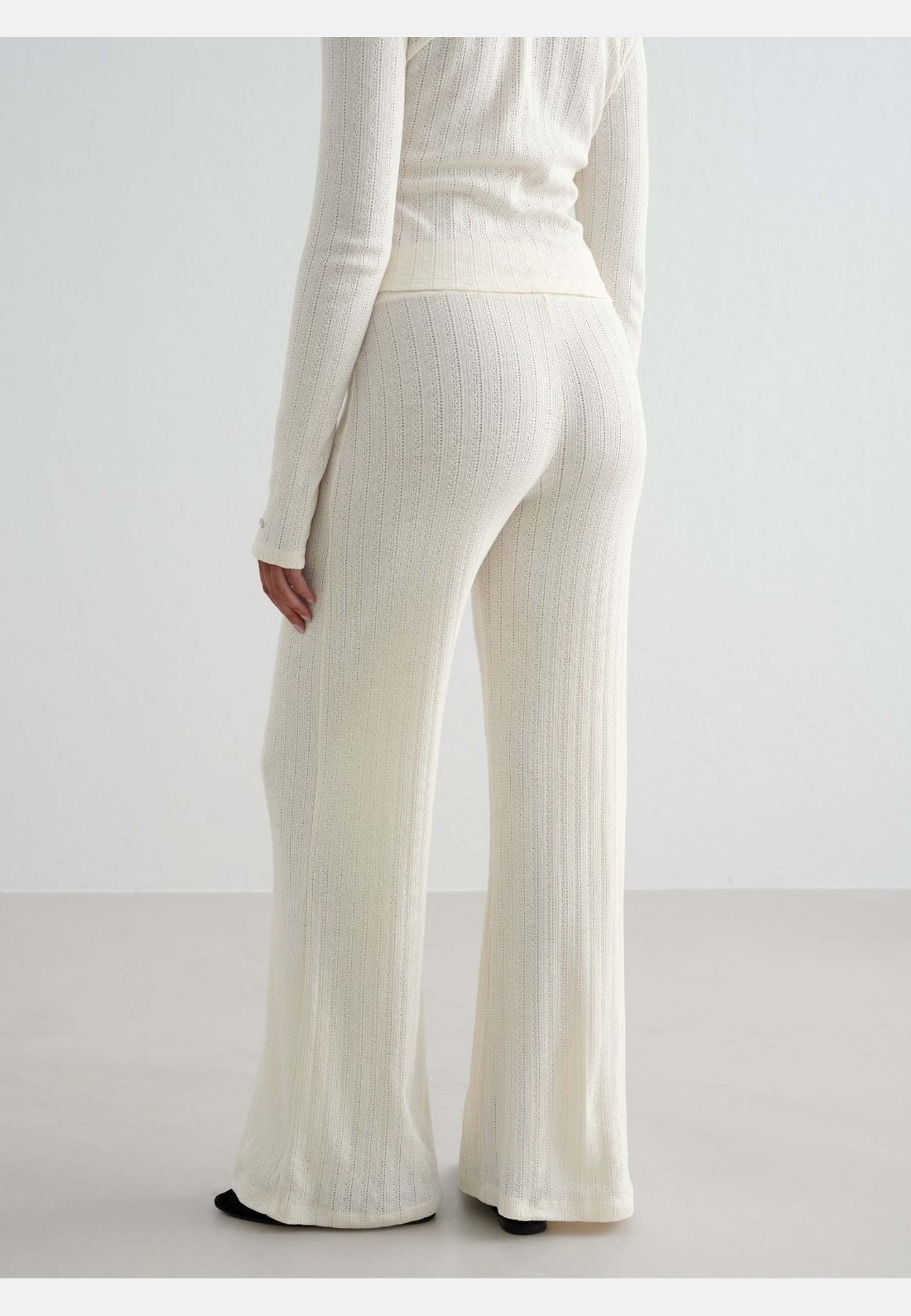 Almond White Pointelle Pants