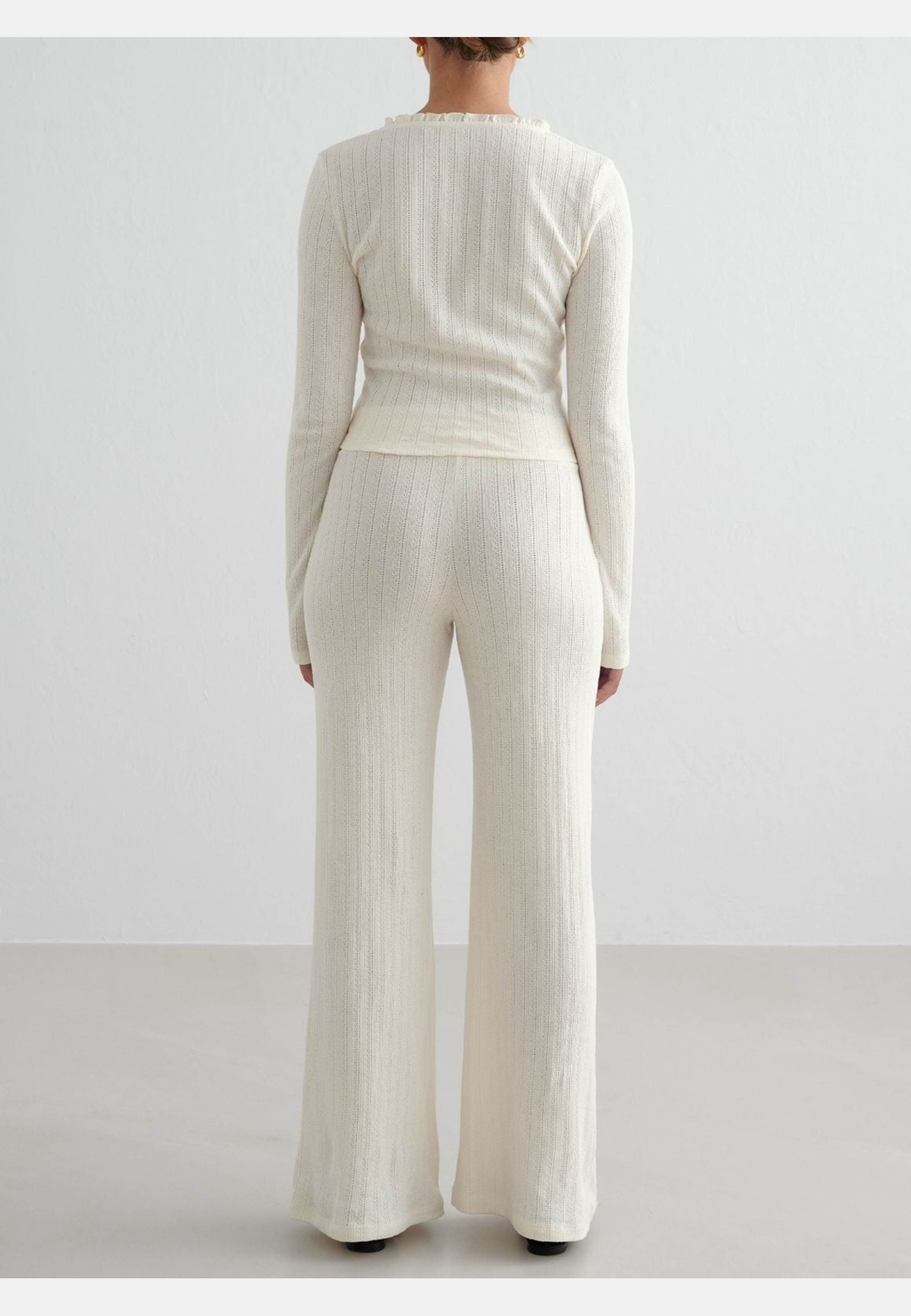 Almond White Pointelle Pants