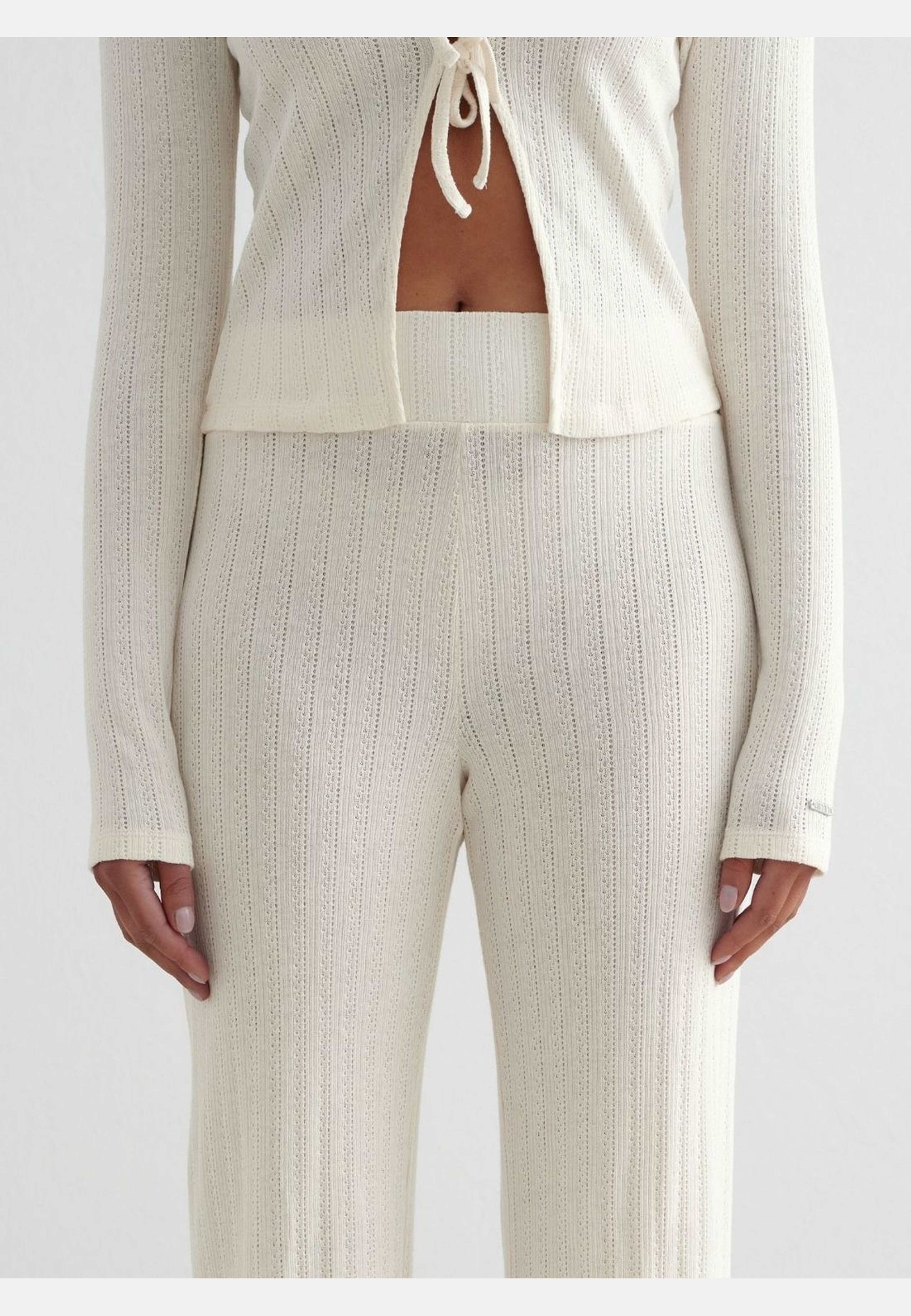 Almond White Pointelle Pants