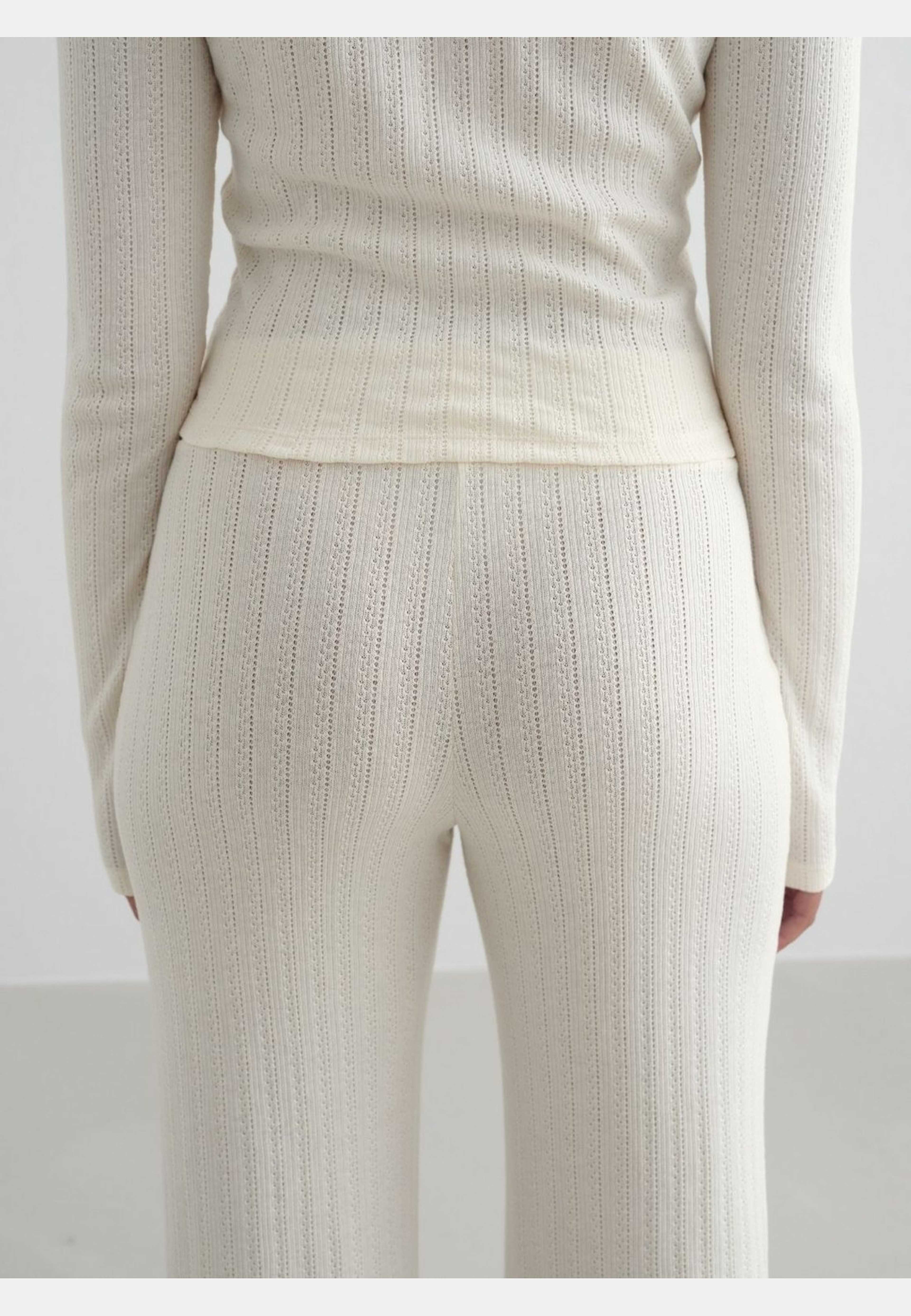 Almond White Pointelle Pants