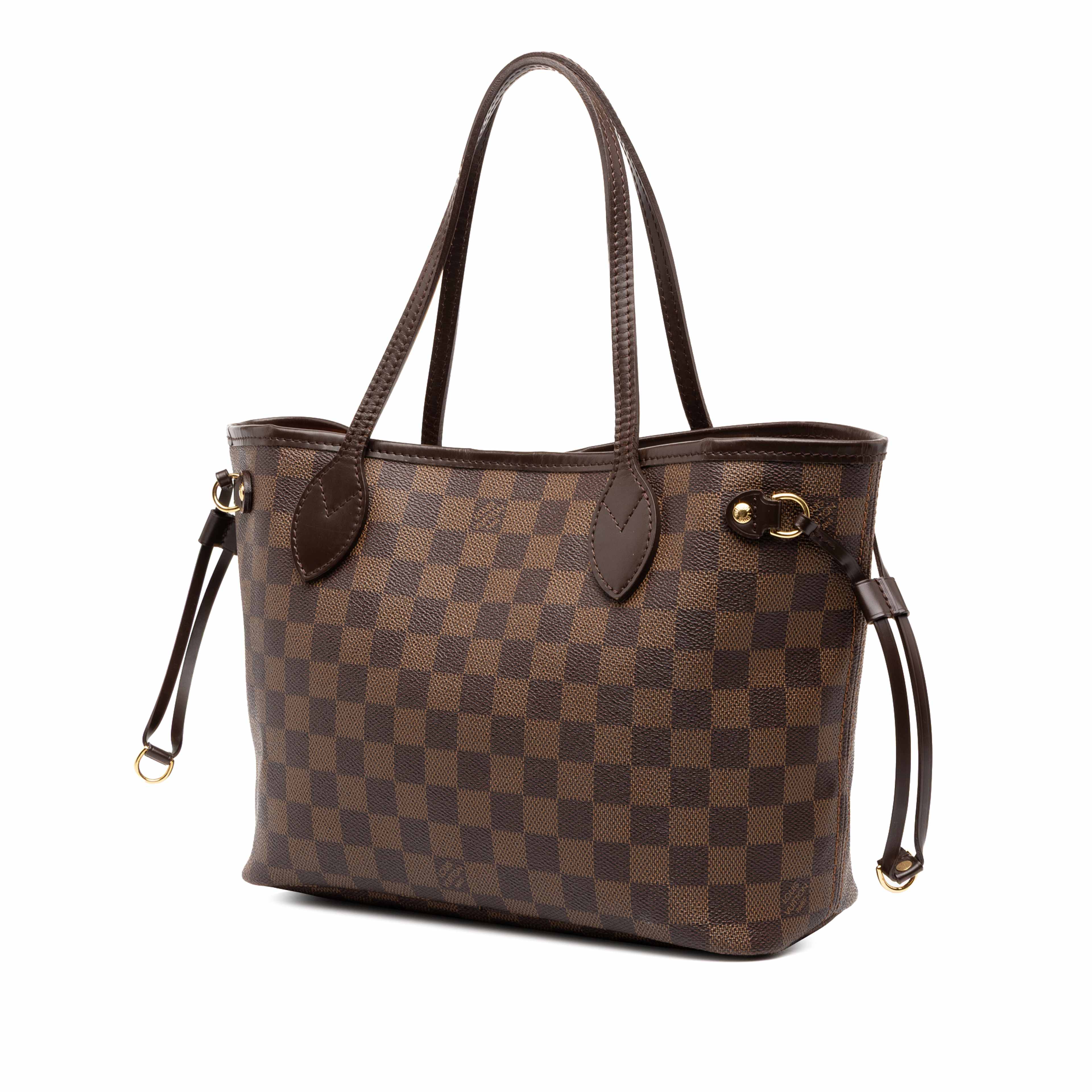 Louis Vuitton Damier Ebene Neverfull Pm, från Luxclusif, i färgen brun. Klicka för att öppna bilden i stort format