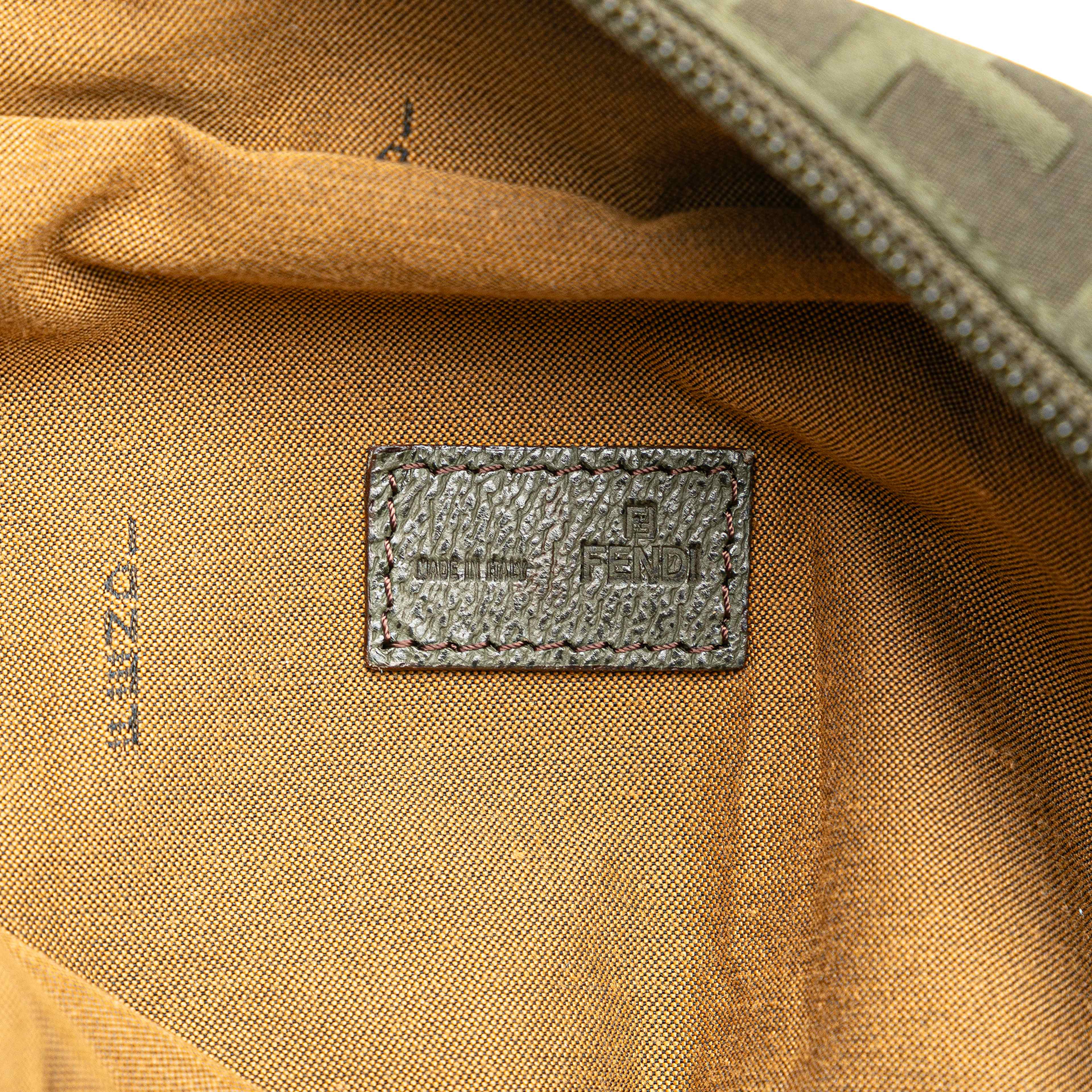 Fendi Medium Zucca Nylon Zip Code Handbag