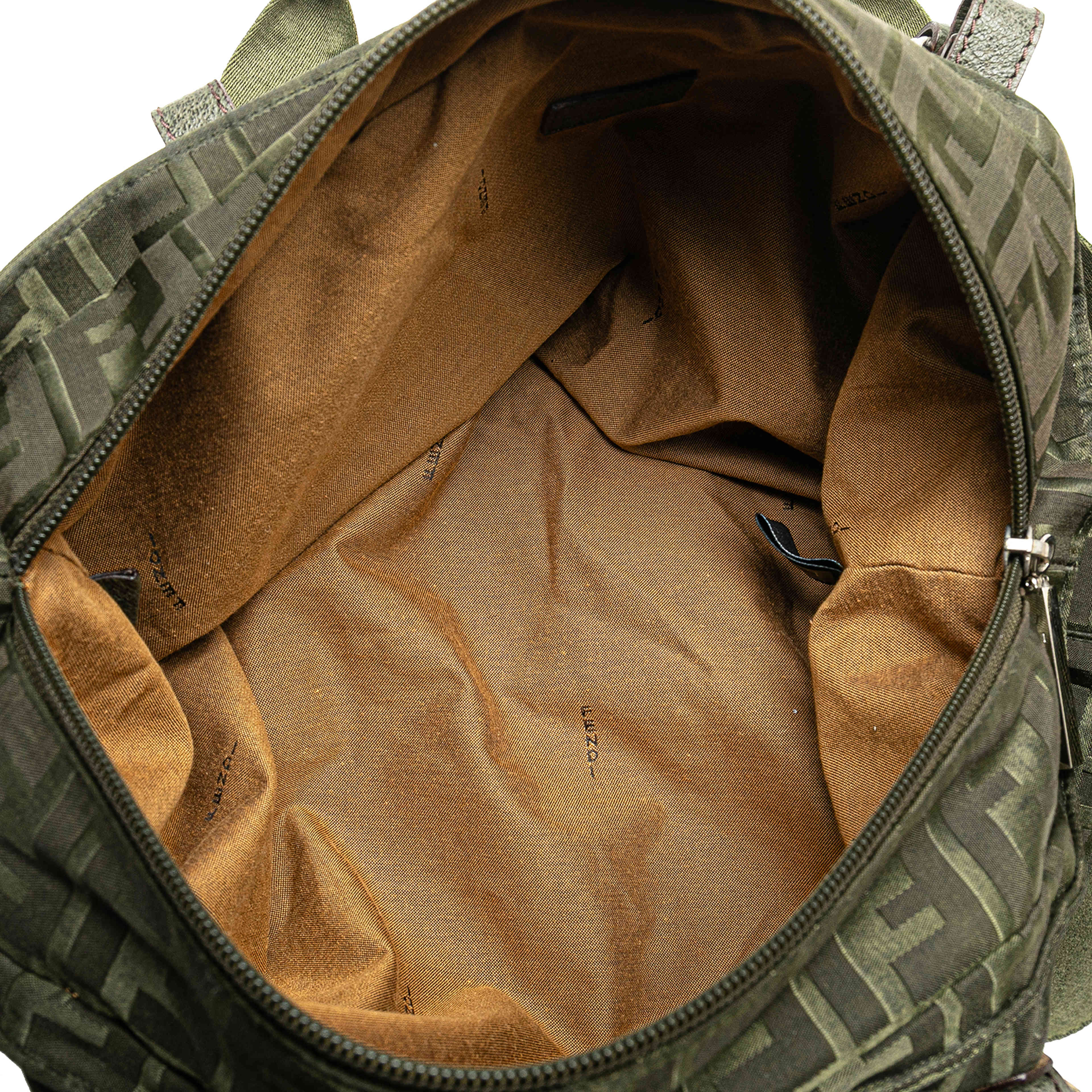 Fendi Medium Zucca Nylon Zip Code Handbag