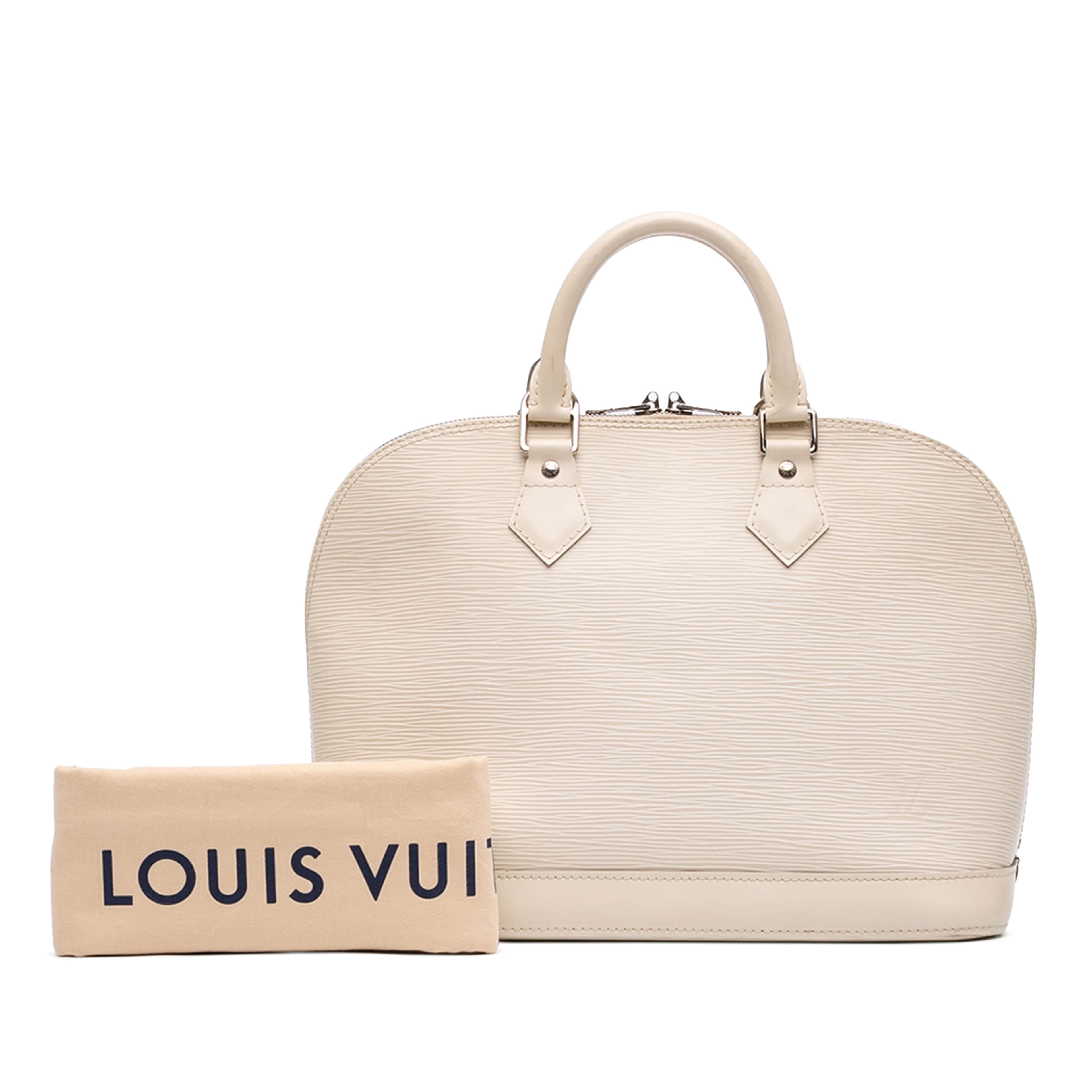 Louis Vuitton Epi Alma Pm, från Luxclusif, i färgen vit. Klicka för att öppna bilden i stort format