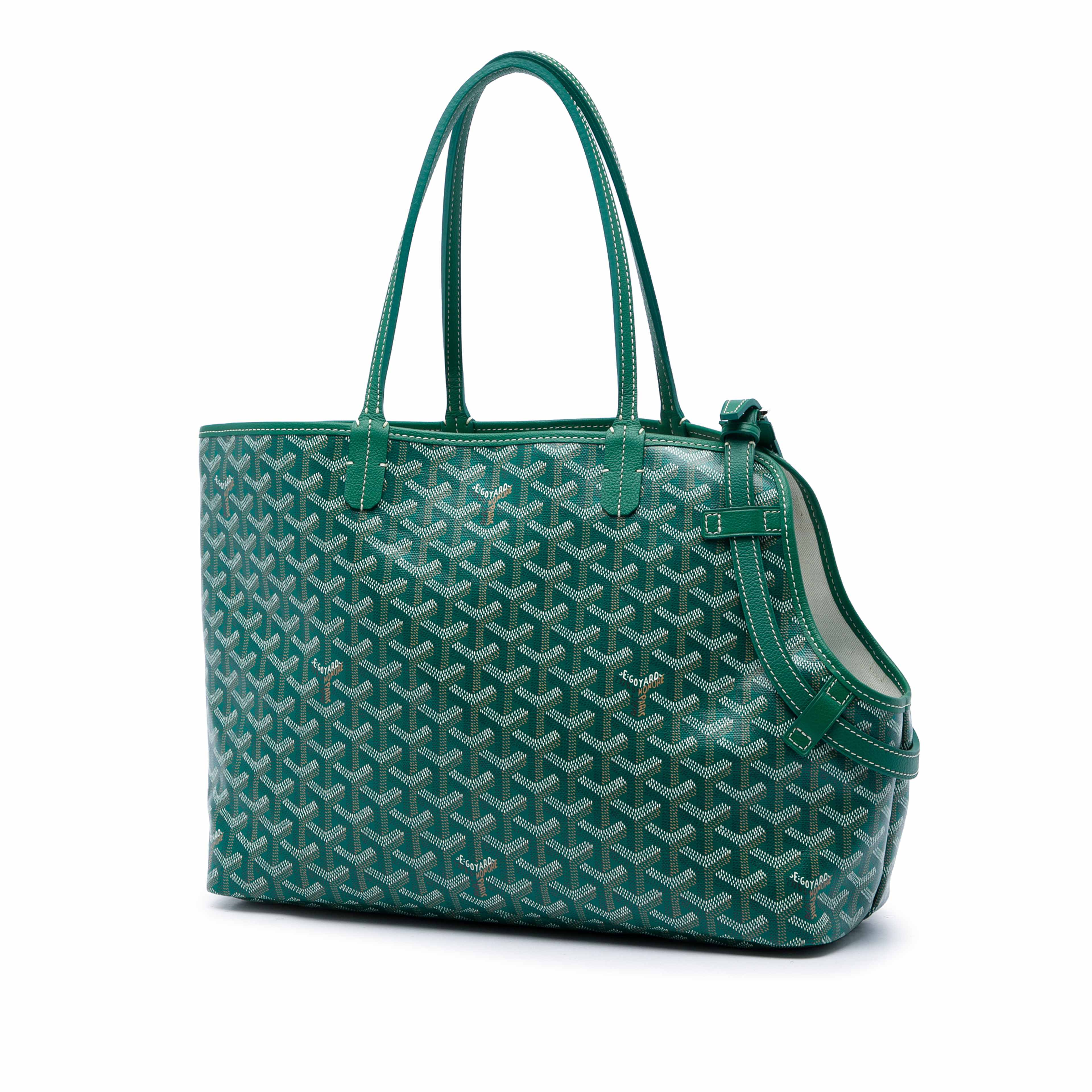 Goyard Goyardine Chien Gris Pet Carrier, från Luxclusif, i färgen grön. Klicka för att öppna bilden i stort format