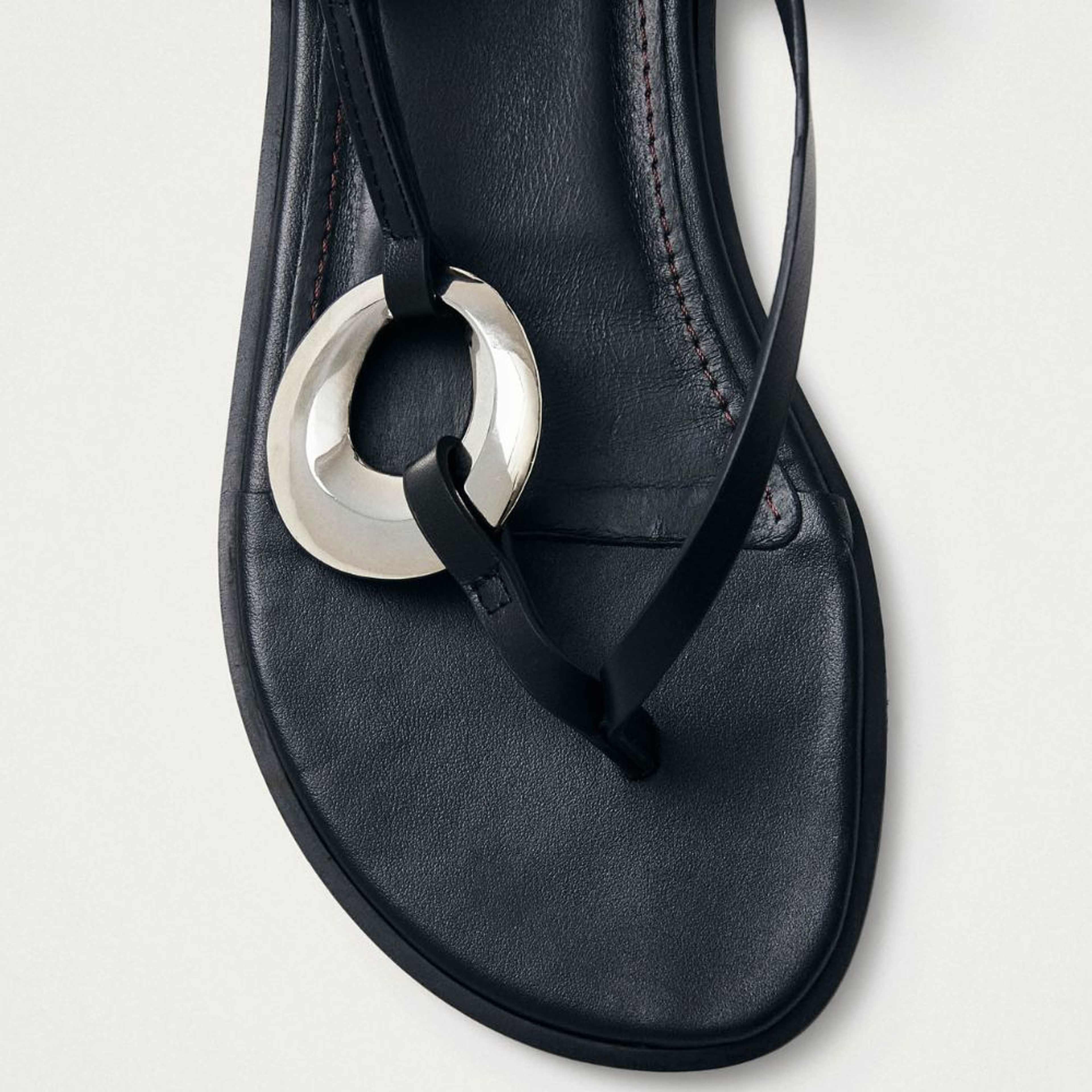 Morosia Black Leather Sandals
