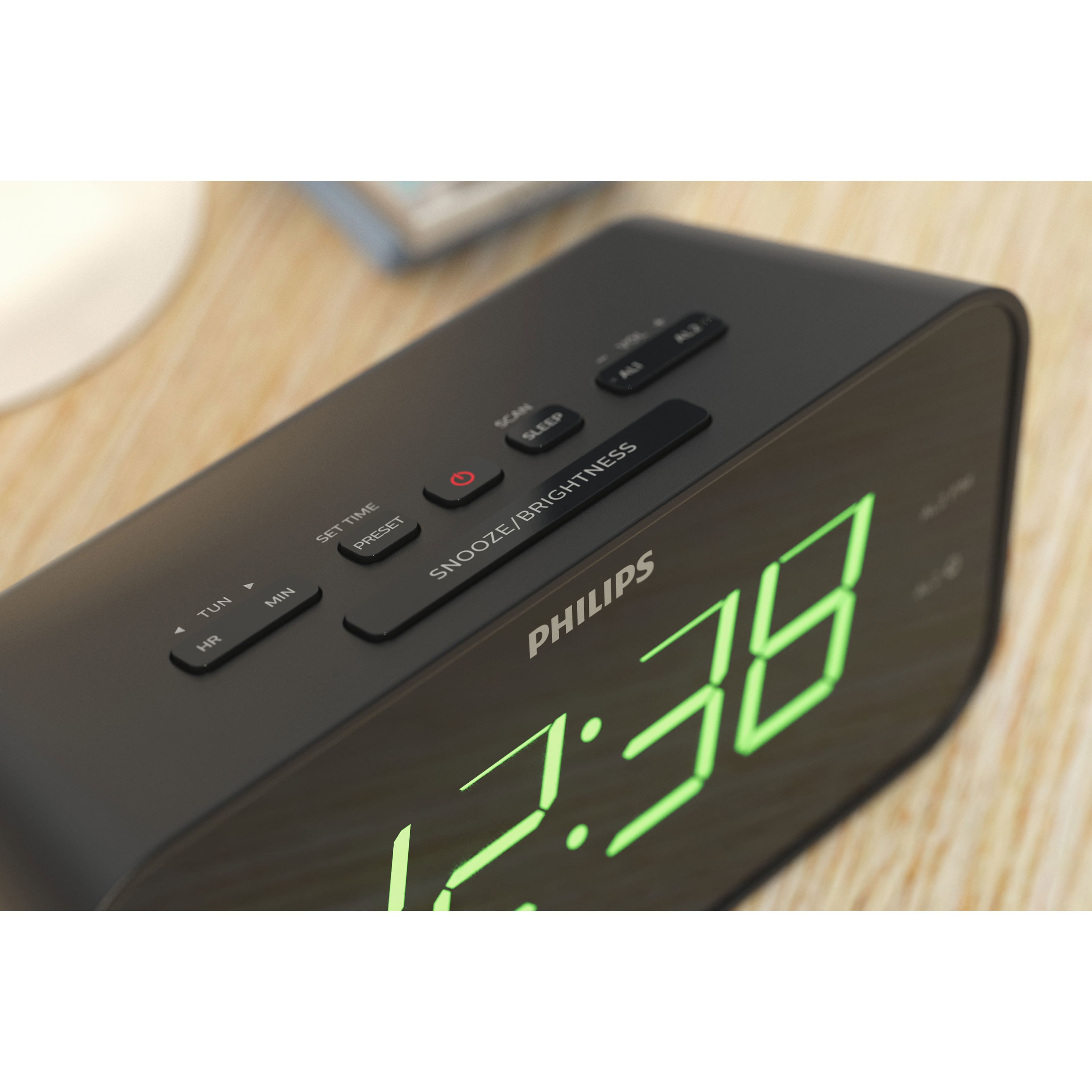 Klockradio Fm Stora Siffror Bluetooth Tar3306/12, från Philips, i färgen svart. Klicka för att öppna bilden i stort format