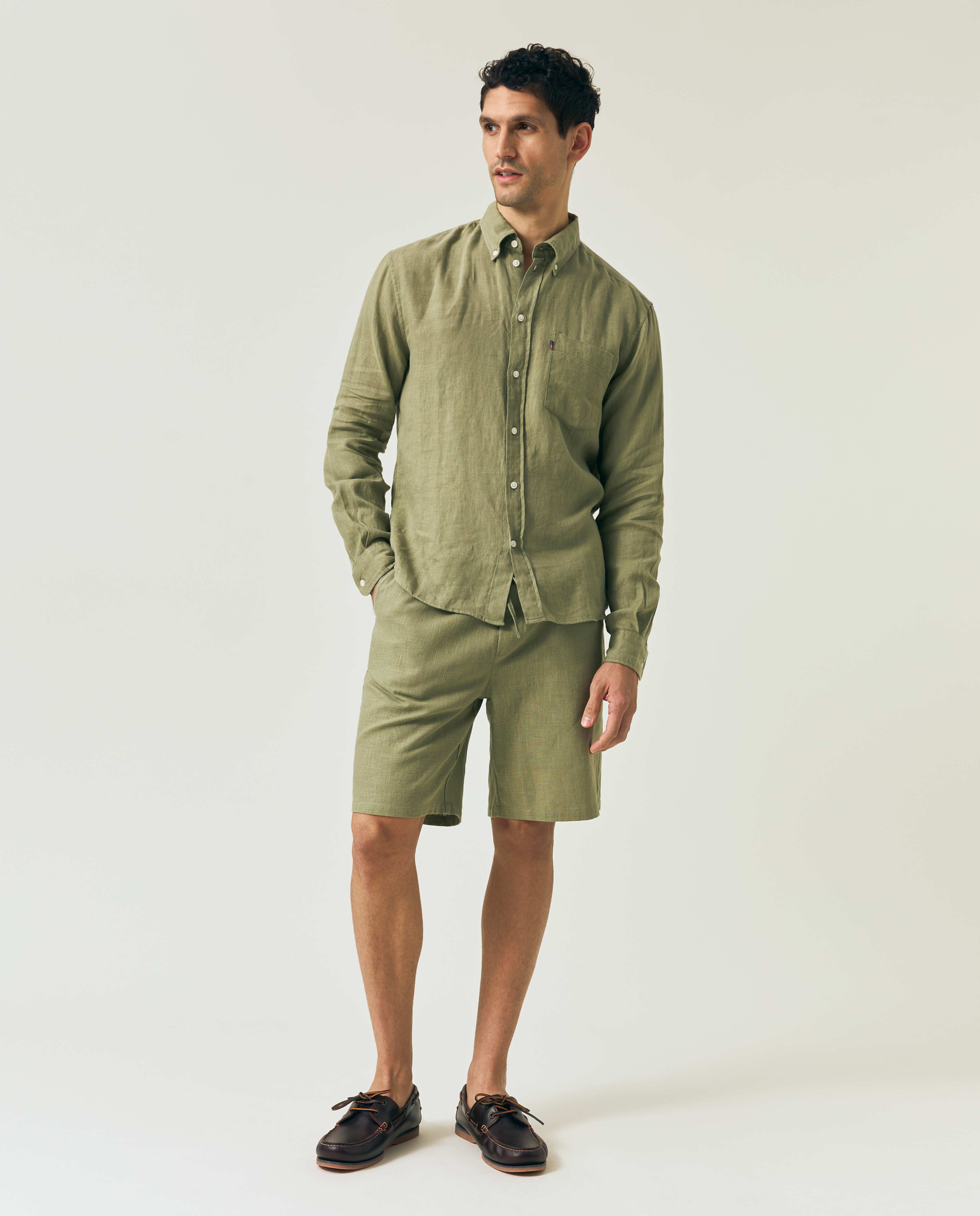 Casual Linen Blend Shorts