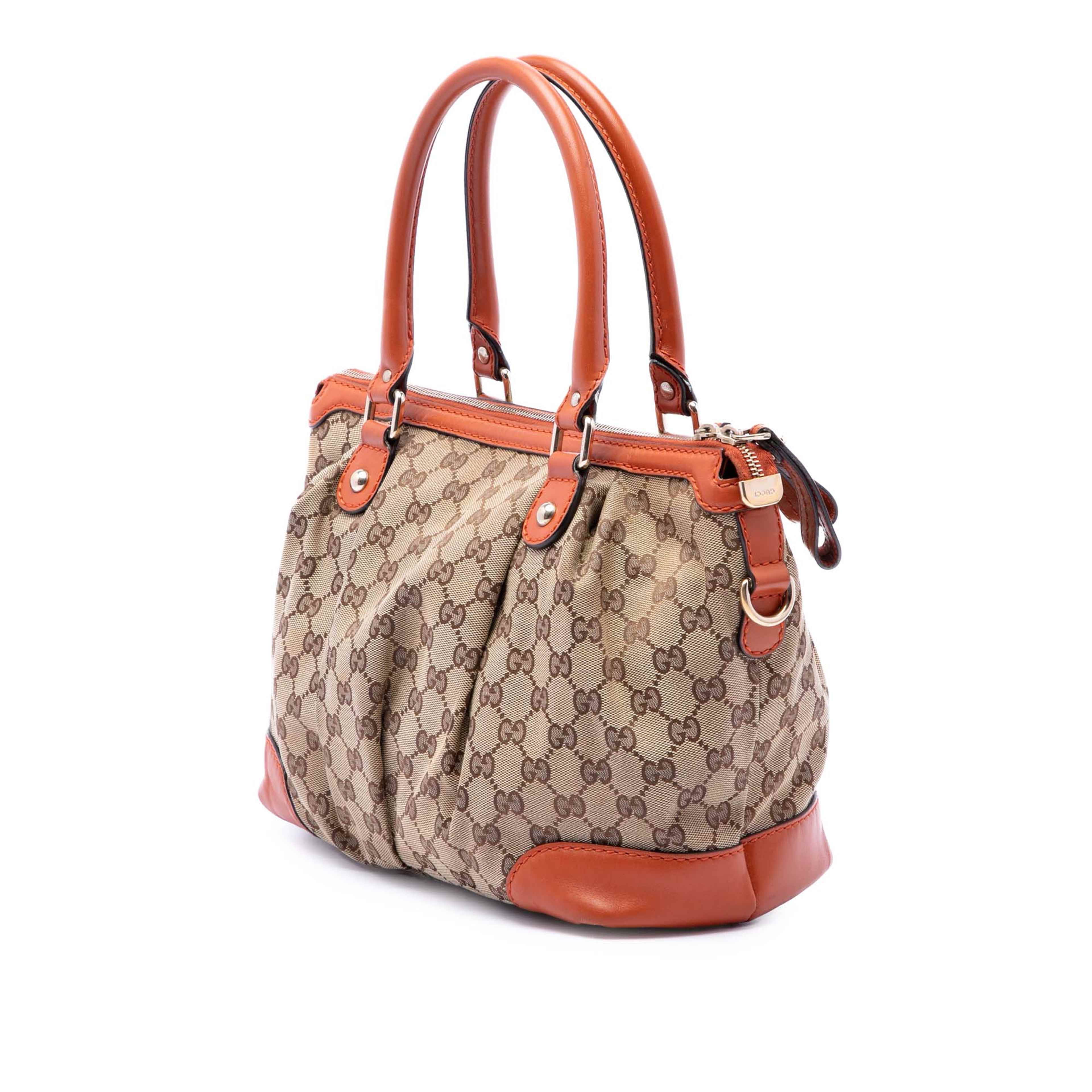 Gucci Gg Canvas Sukey Satchel, från Luxclusif, i färgen orange. Klicka för att öppna bilden i stort format