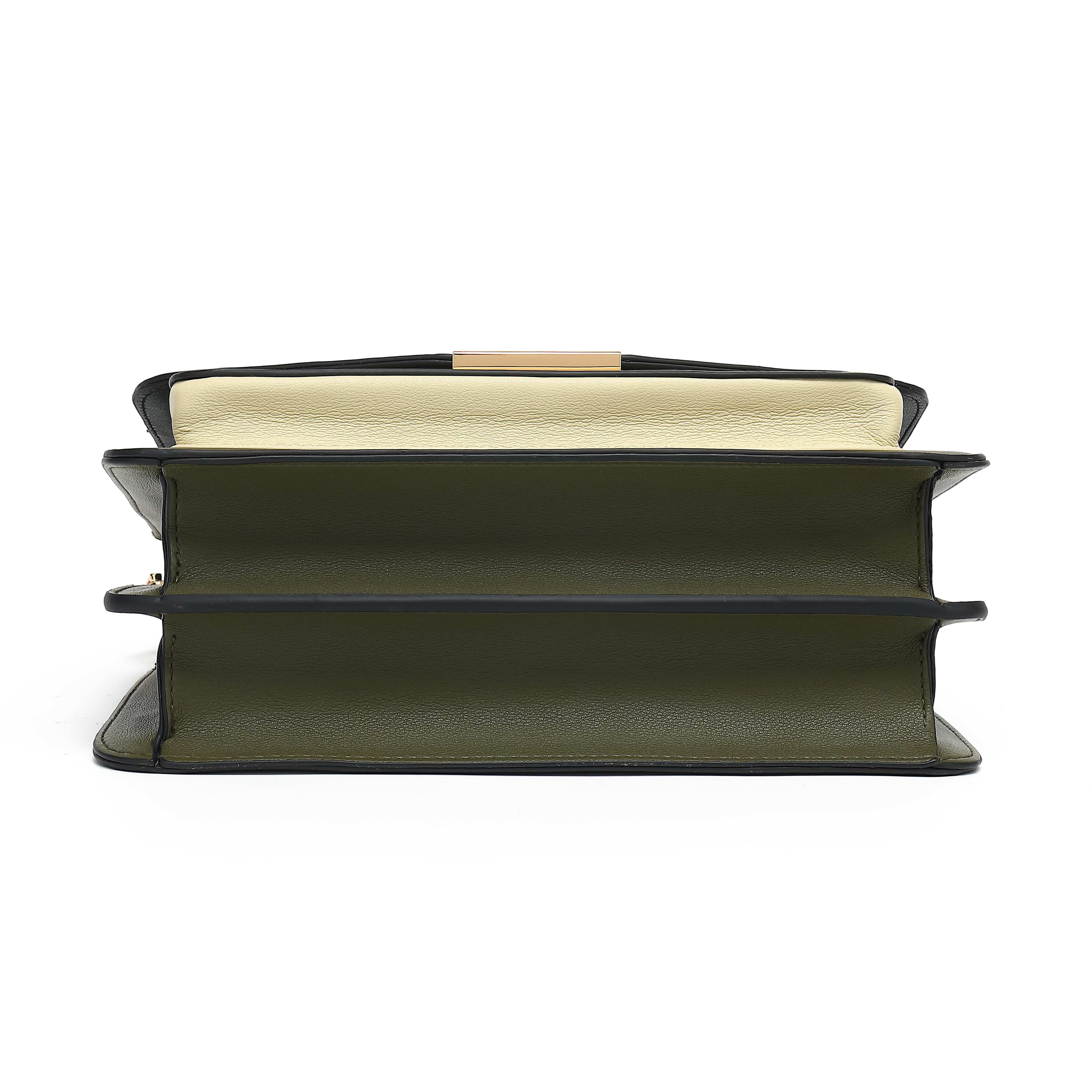 Blanca Multi Compartment Bag - Black/green/cream