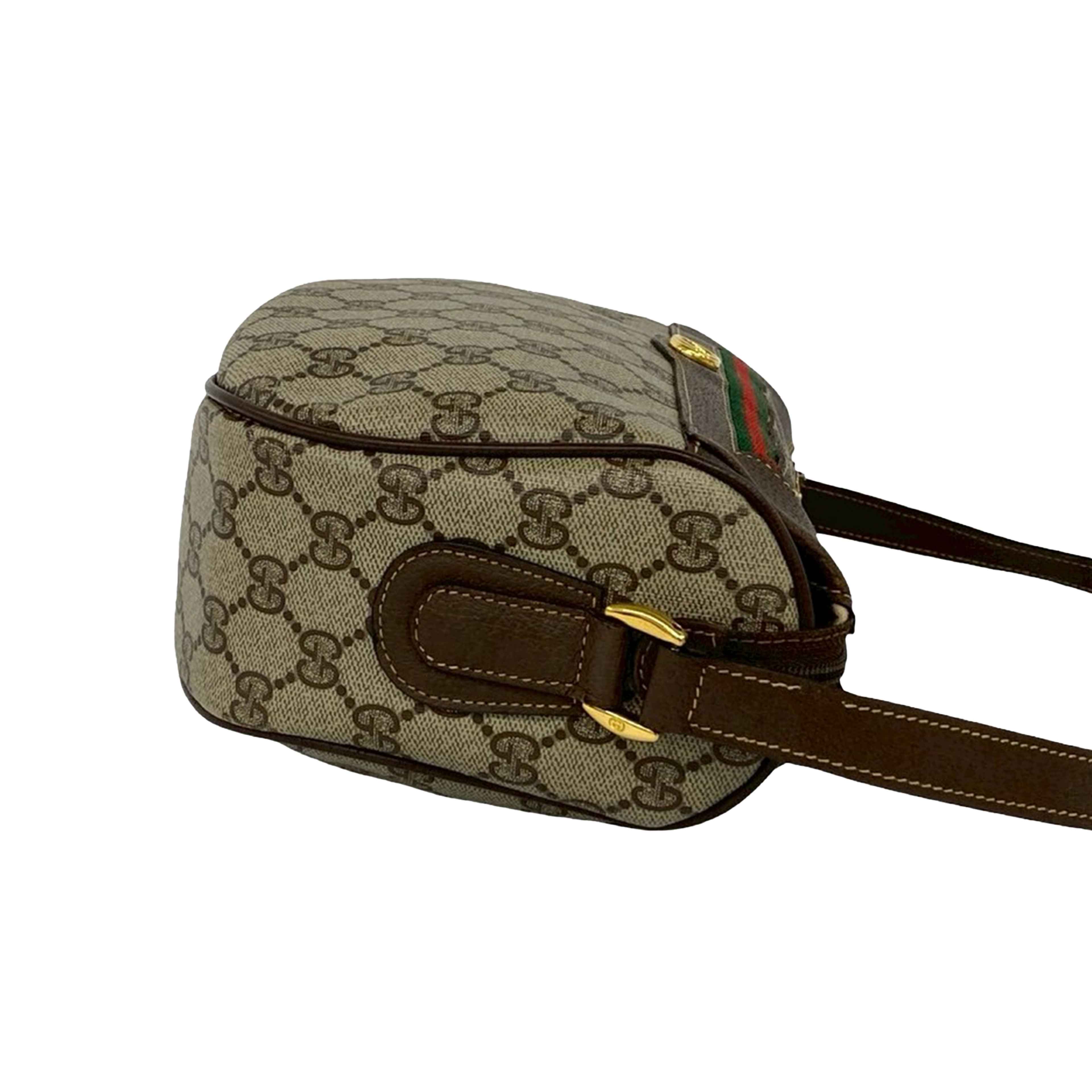Gucci Gg Supreme Web Crossbody, från Luxclusif, i färgen beige. Klicka för att öppna bilden i stort format
