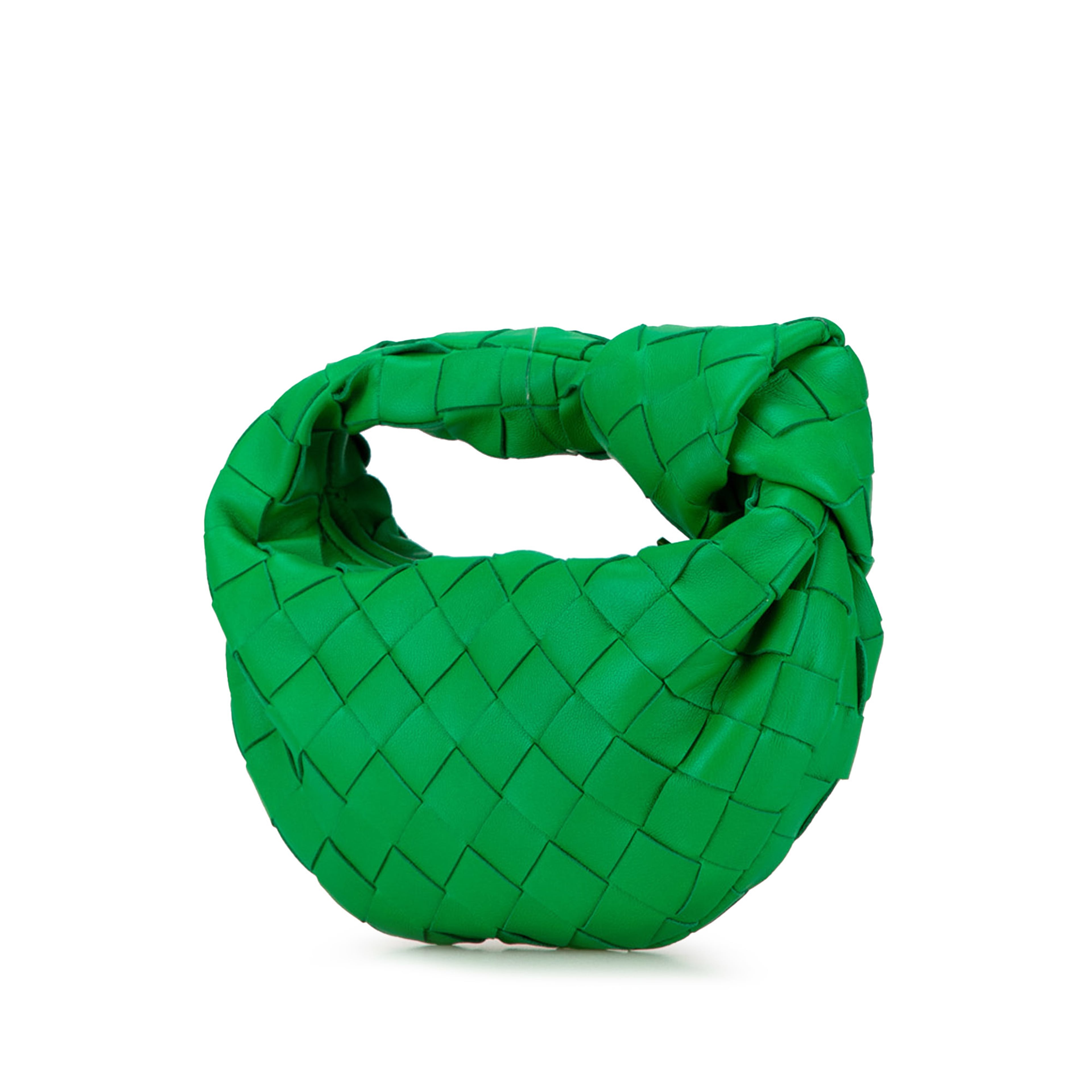 Bottega Veneta Candy Nappa Intrecciato Jodie, från Luxclusif, i färgen green. Klicka för att öppna bilden i stort format