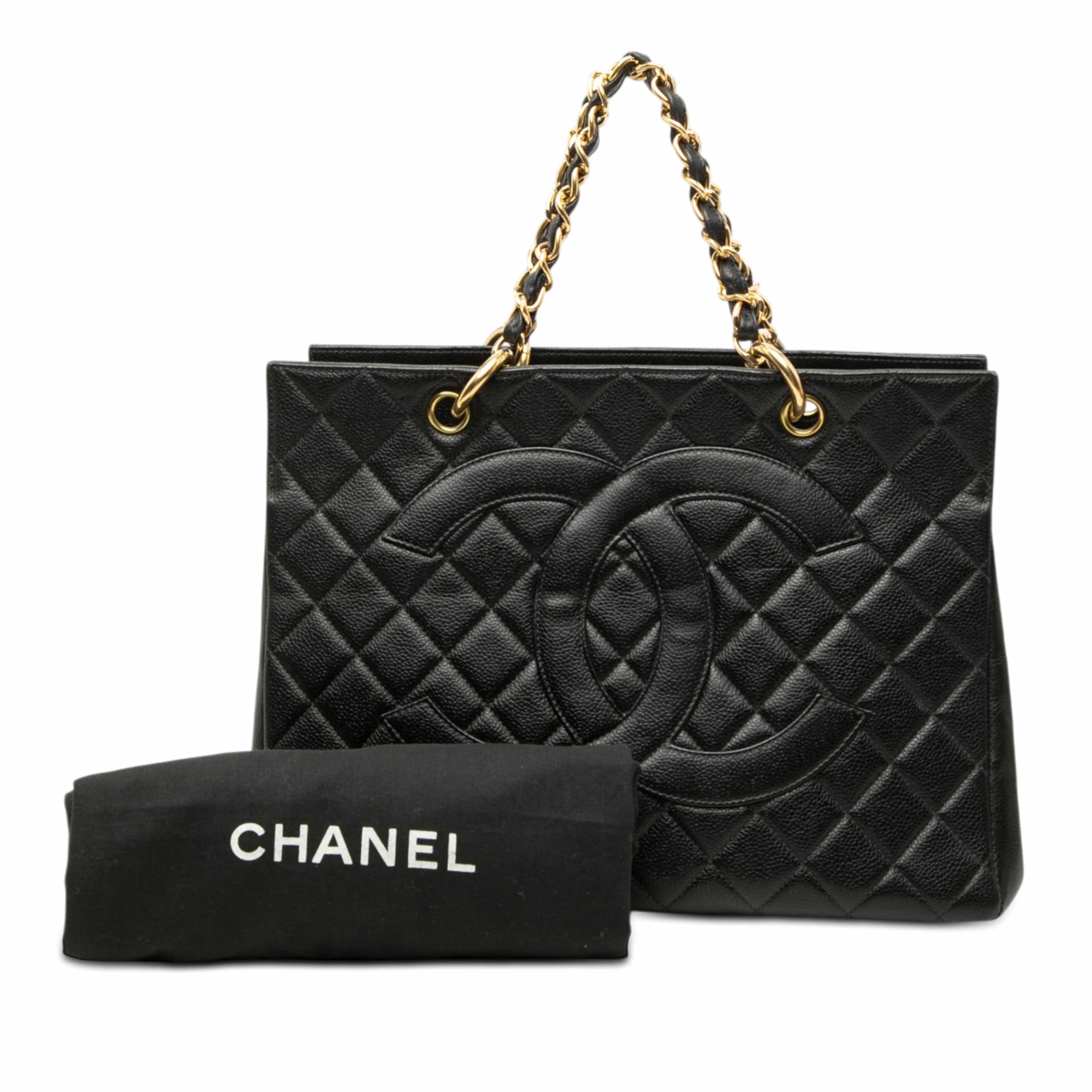 Chanel Grand Cc Caviar Timeless Shopping Tote, från Luxclusif, i färgen svart. Klicka för att öppna bilden i stort format