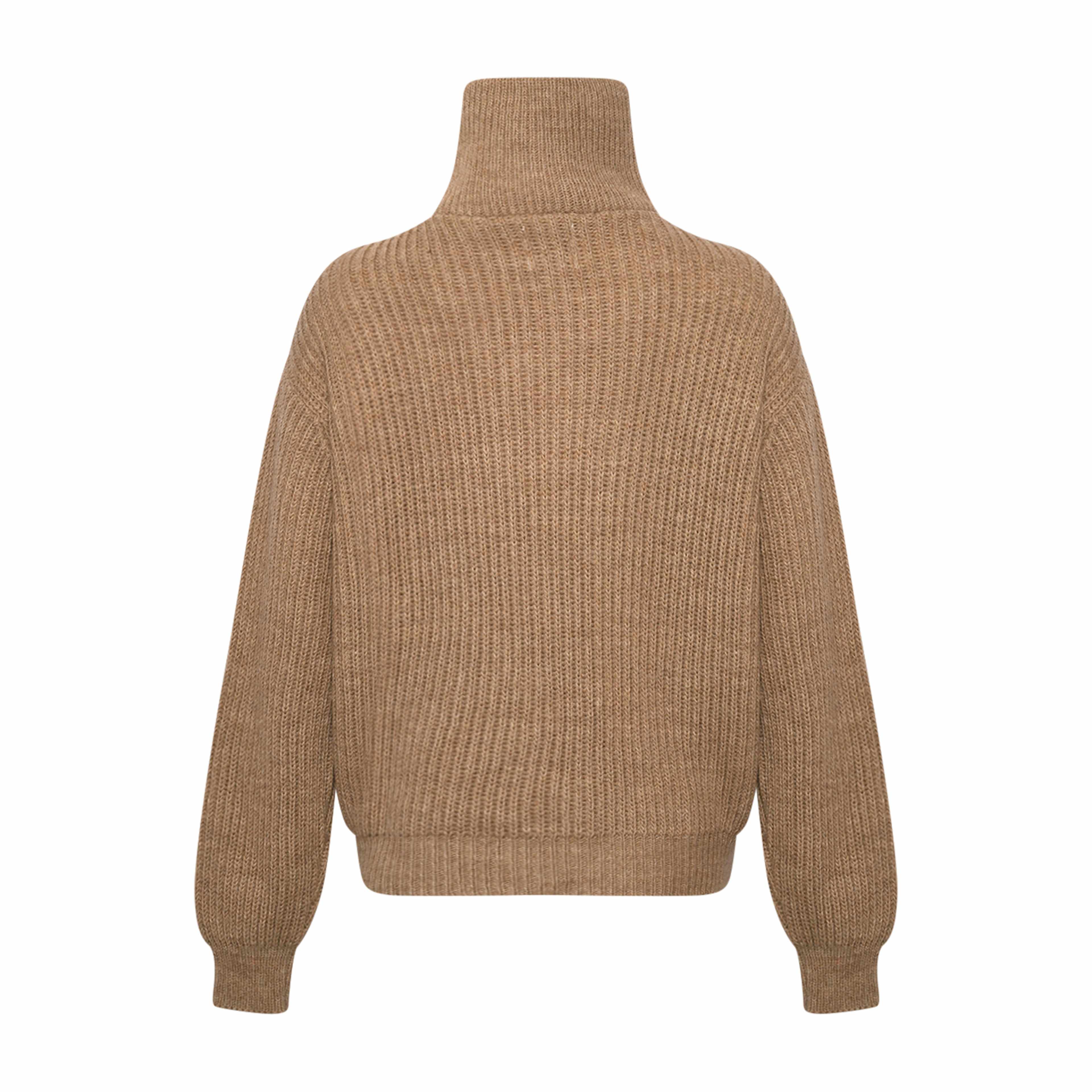 Flora, Zip Knit - Camel