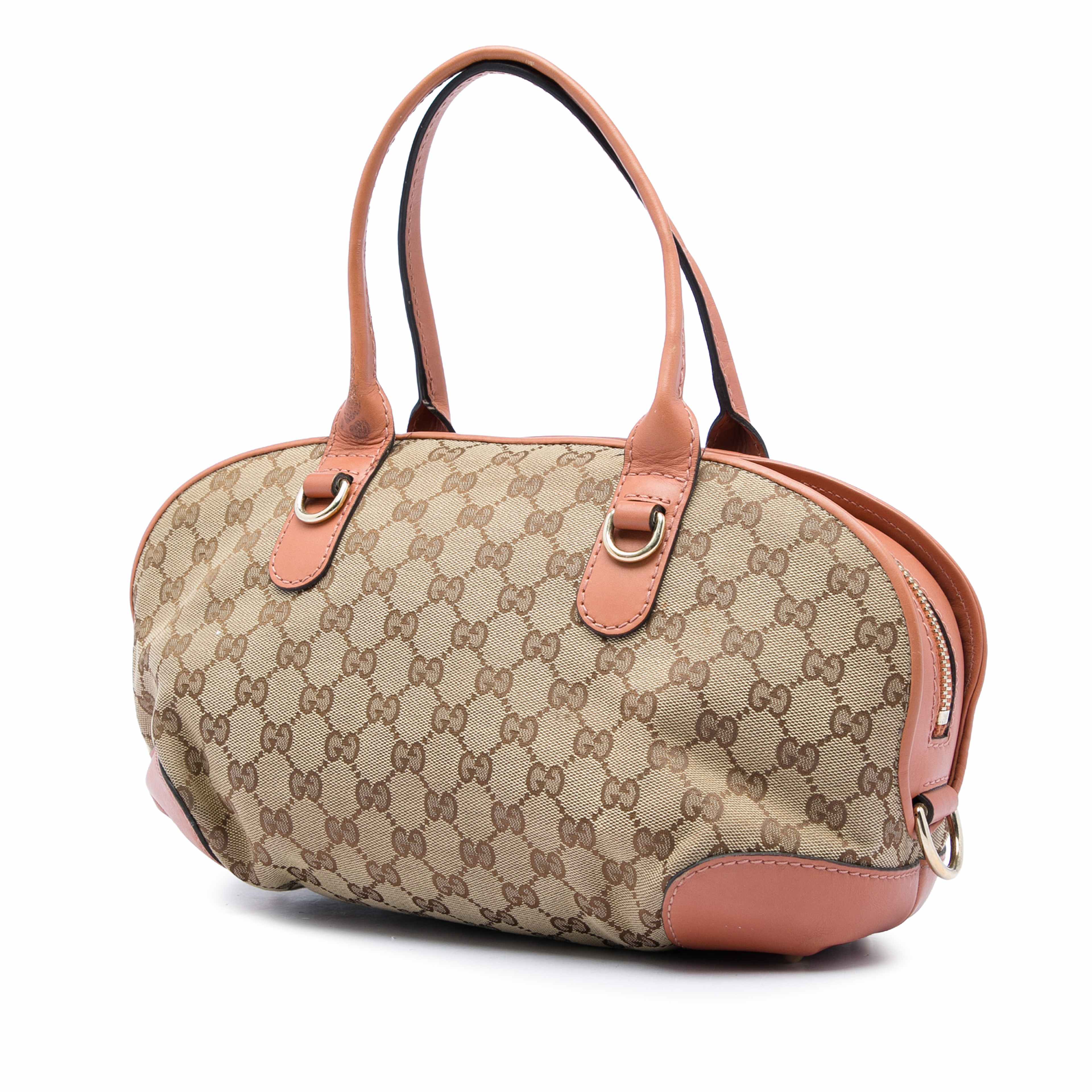 Gucci Gg Canvas Heart Bit Satchel, från Luxclusif, i färgen beige. Klicka för att öppna bilden i stort format
