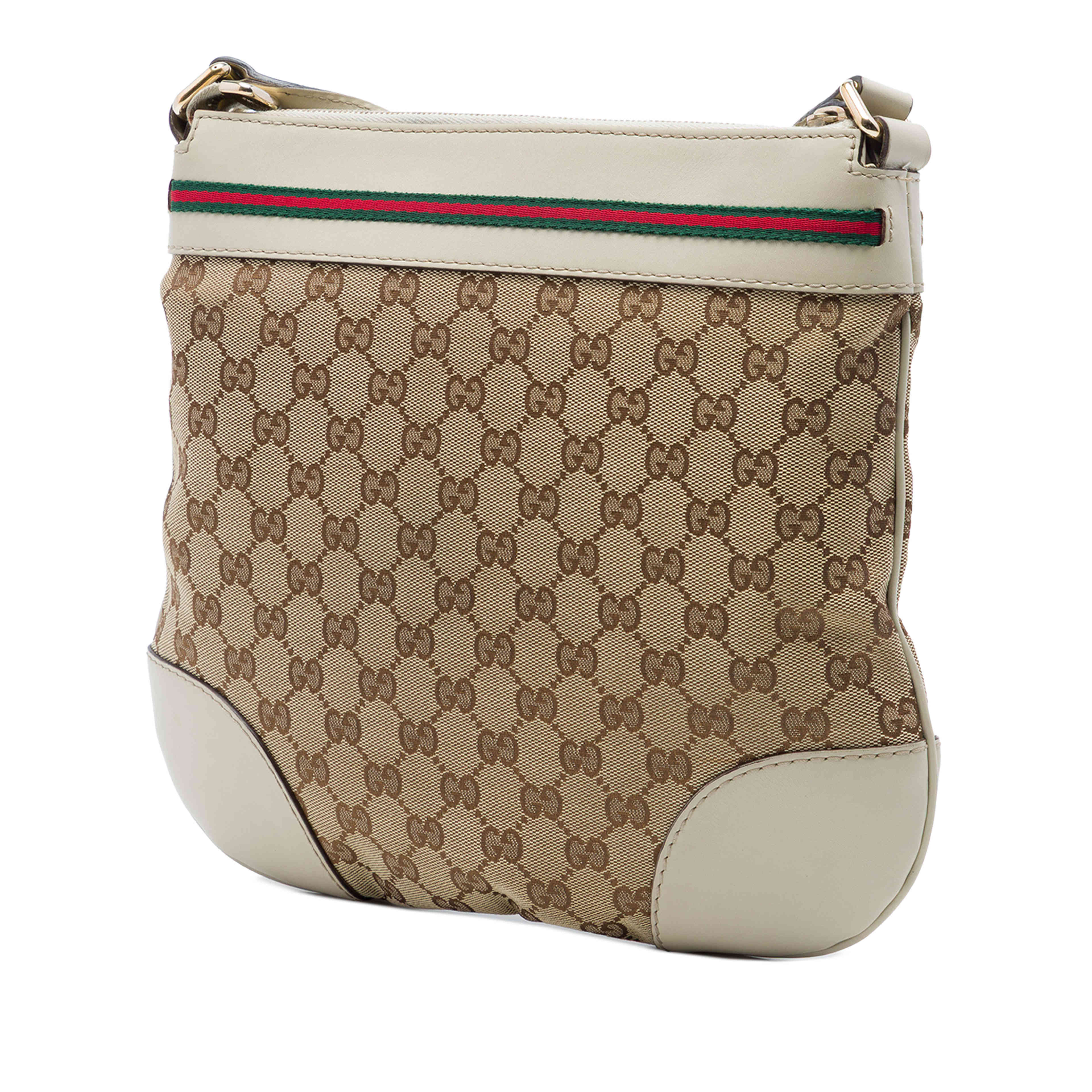 Gucci Gg Canvas Web Mayfair Crossbody, från Luxclusif, i färgen vit. Klicka för att öppna bilden i stort format