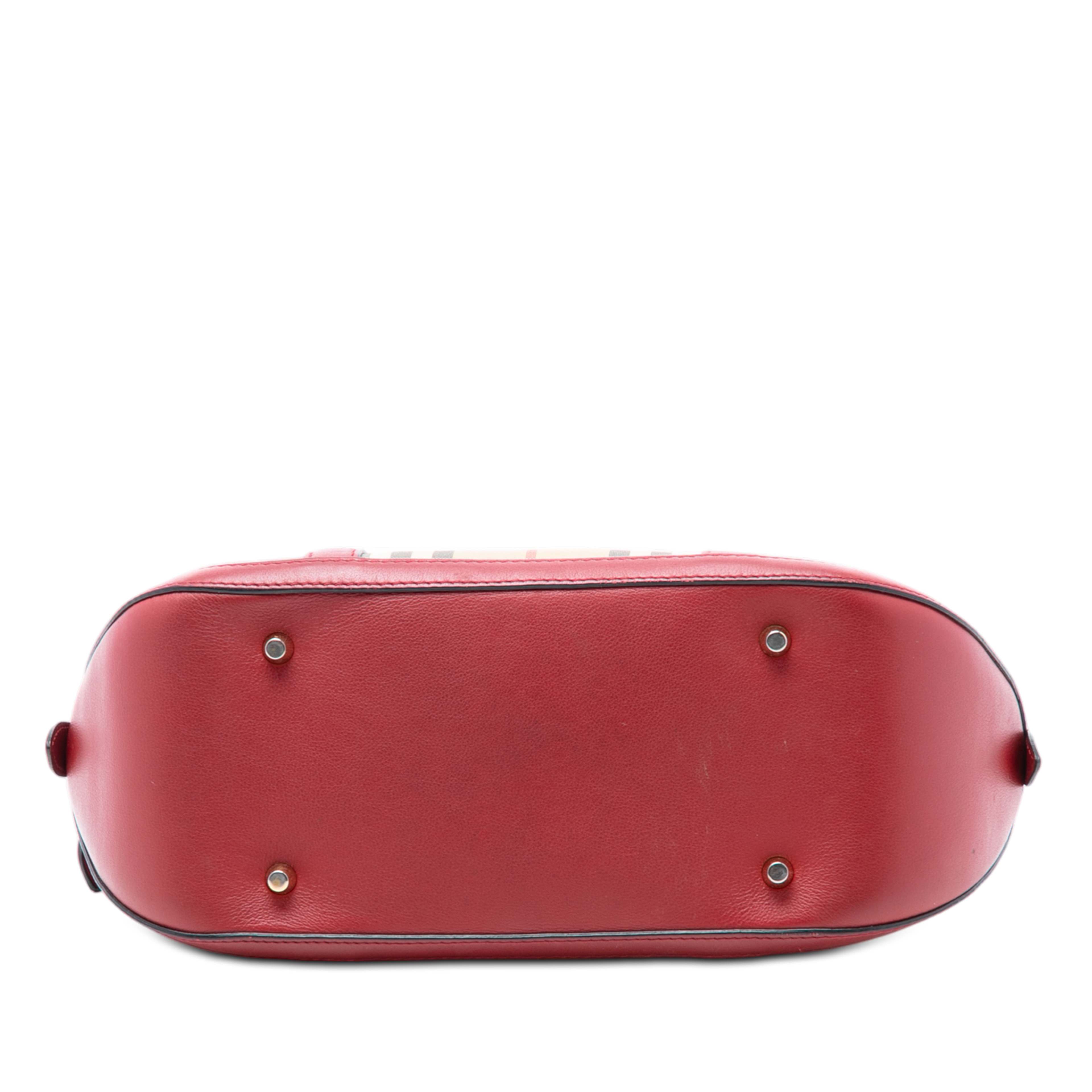 Burberry Small Haymarket Check Coated Canvas Orchard Bowling Bag, från Luxclusif, i färgen beige. Klicka för att öppna bilden i stort format