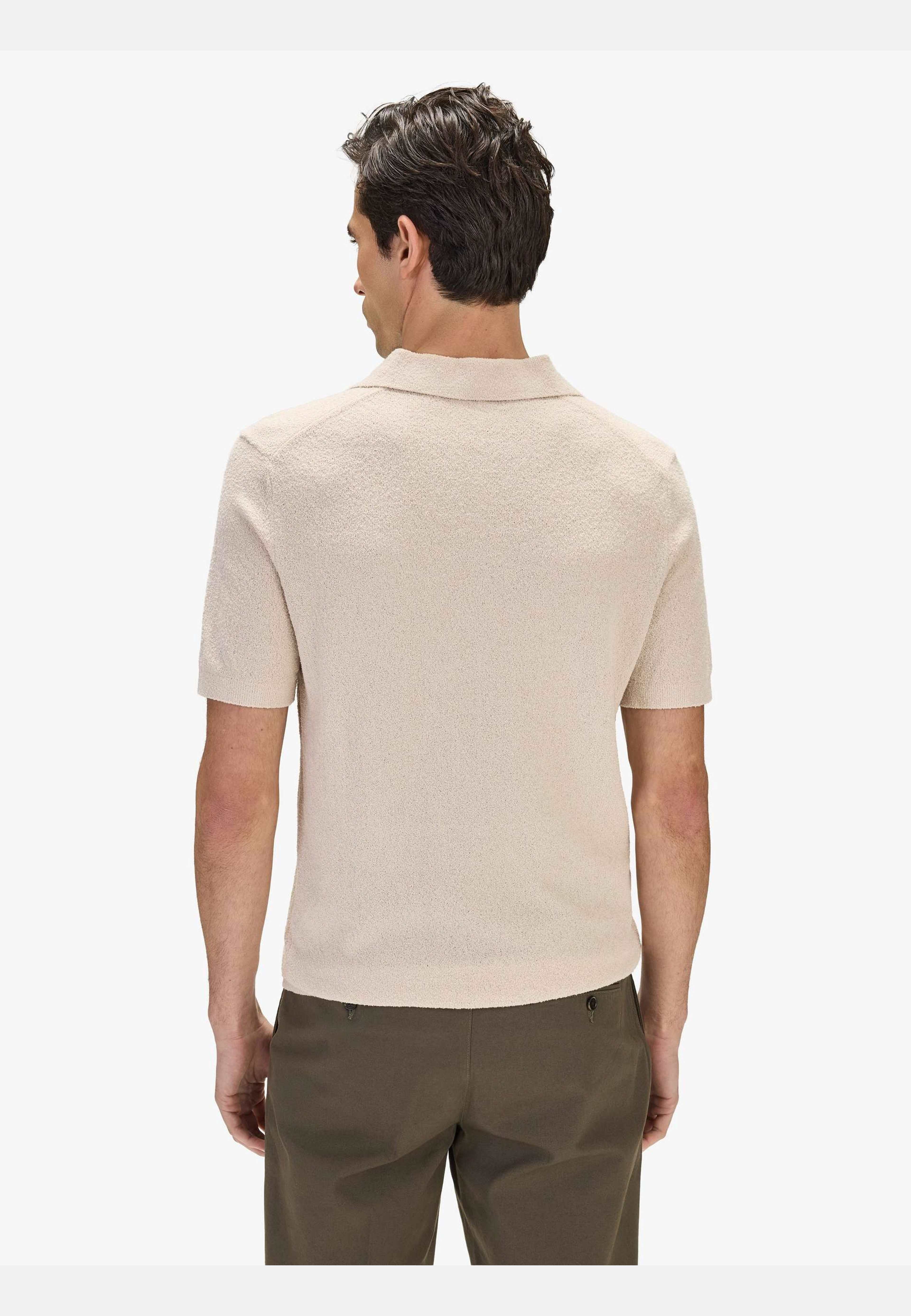 Cotton Boucle Polo S/s Sweater (ben), från John Henric, i färgen cream. Klicka för att öppna bilden i stort format