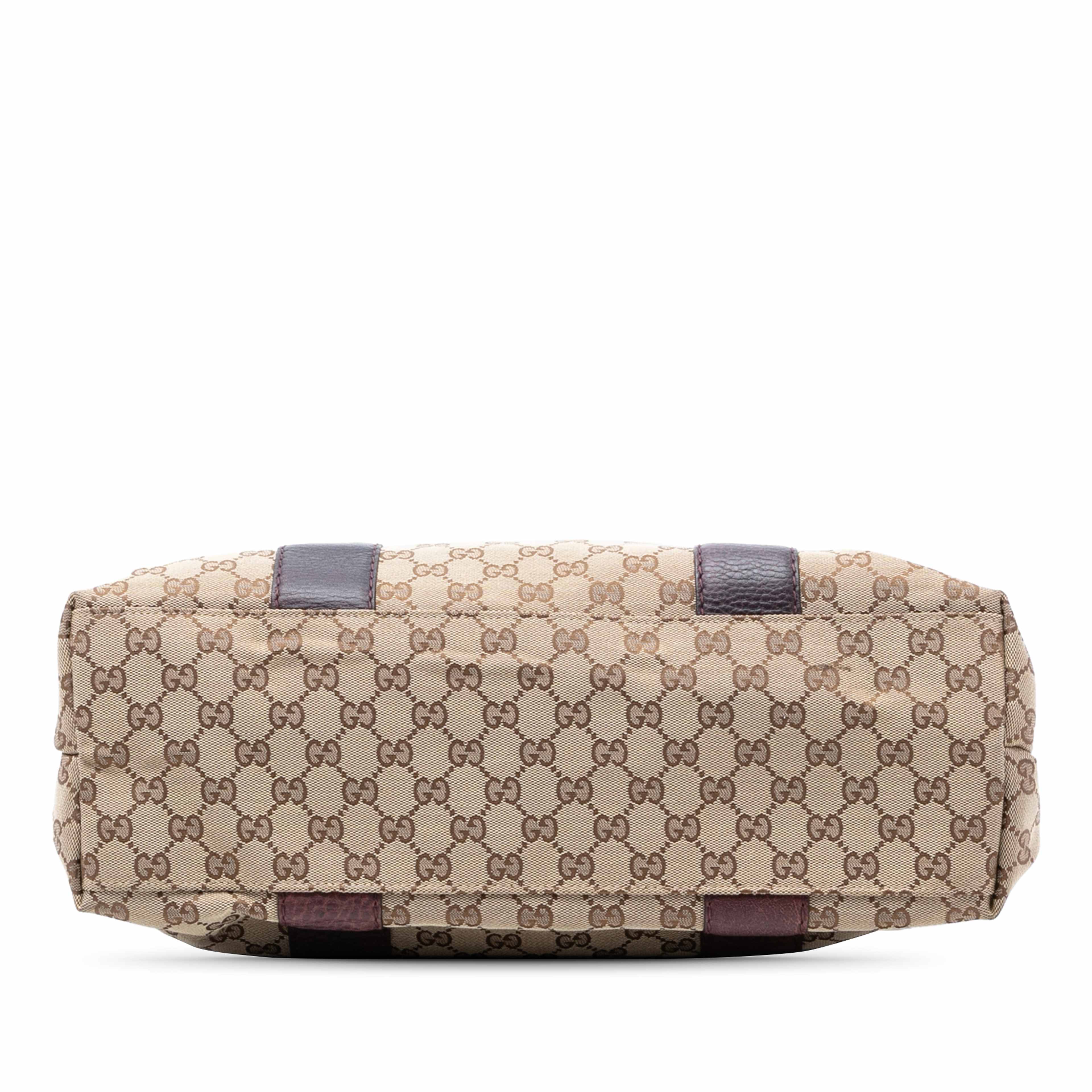 Gucci Medium Gg Canvas Bamboo Libeccio Tote, från Luxclusif, i färgen beige. Klicka för att öppna bilden i stort format