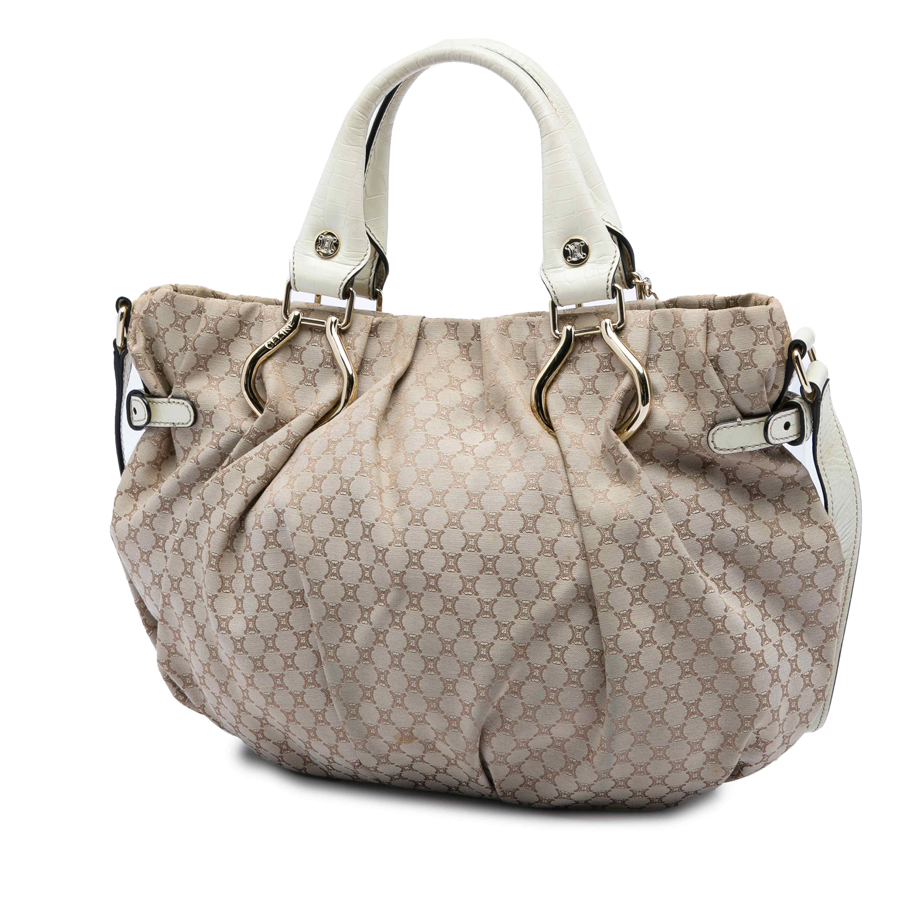 Celine Macadam Canvas Pillow Satchel, från Luxclusif, i färgen beige. Klicka för att öppna bilden i stort format
