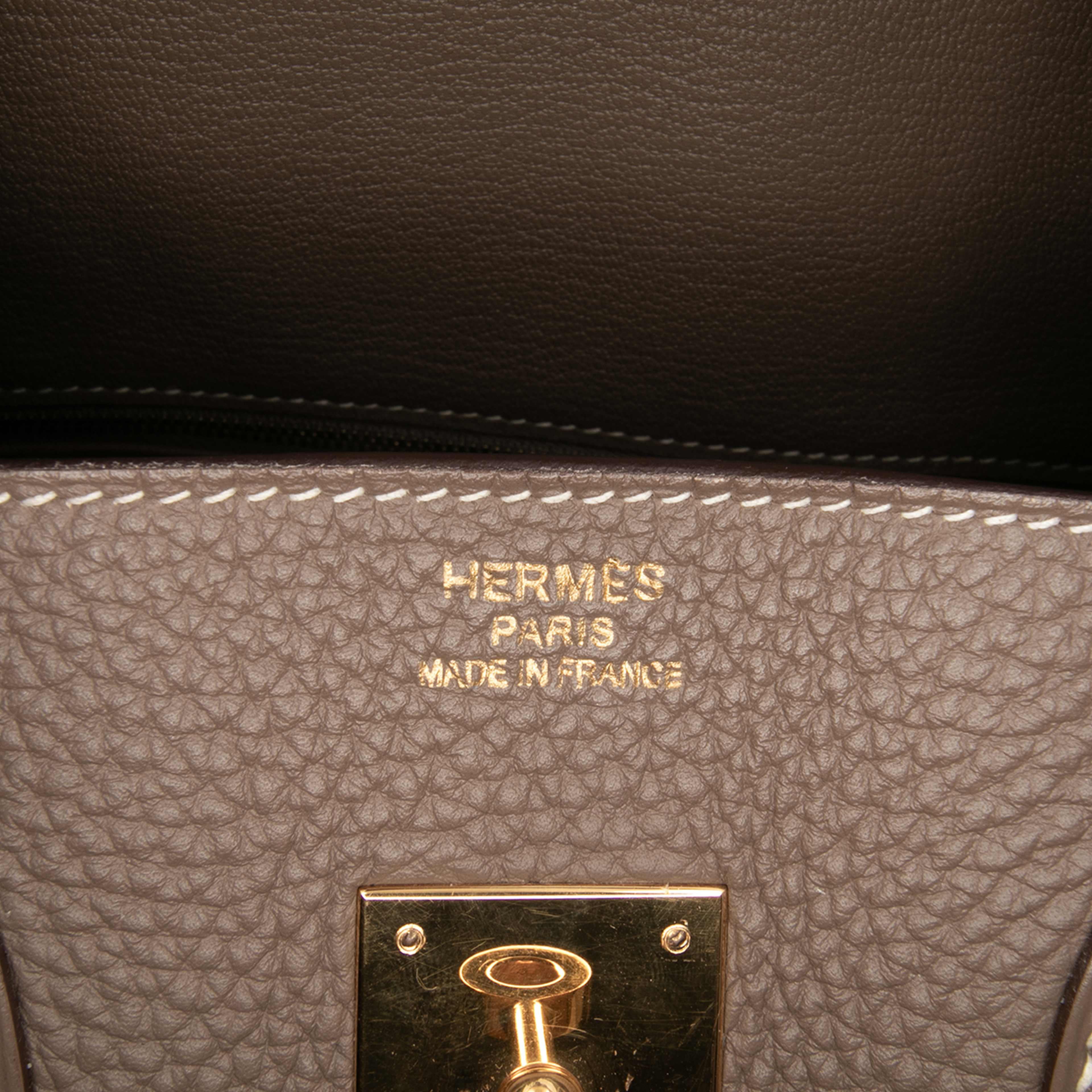 Hermès Togo Birkin Retourne 35, från Luxclusif, i färgen taupe.