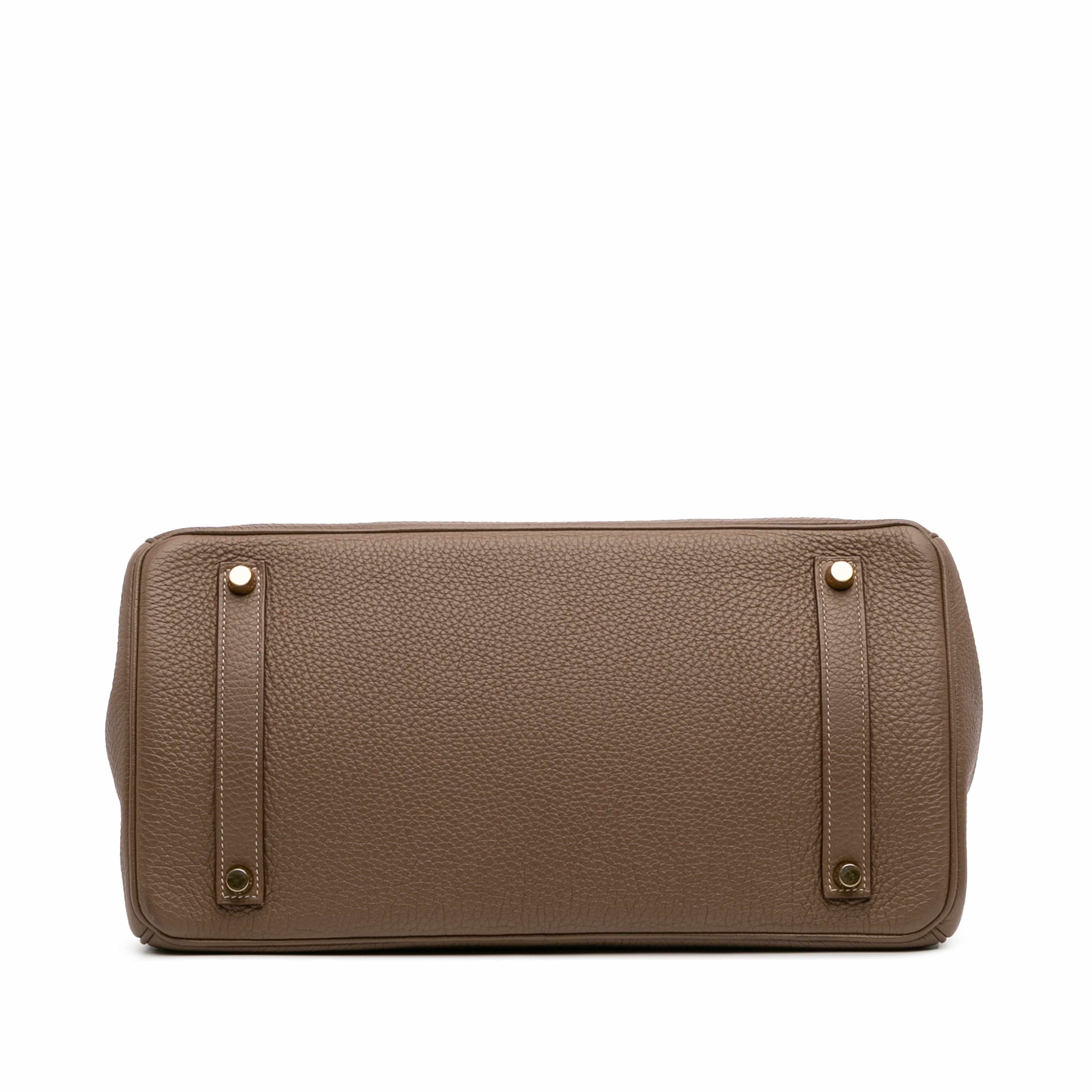 Hermès Togo Birkin Retourne 35, från Luxclusif, i färgen taupe.