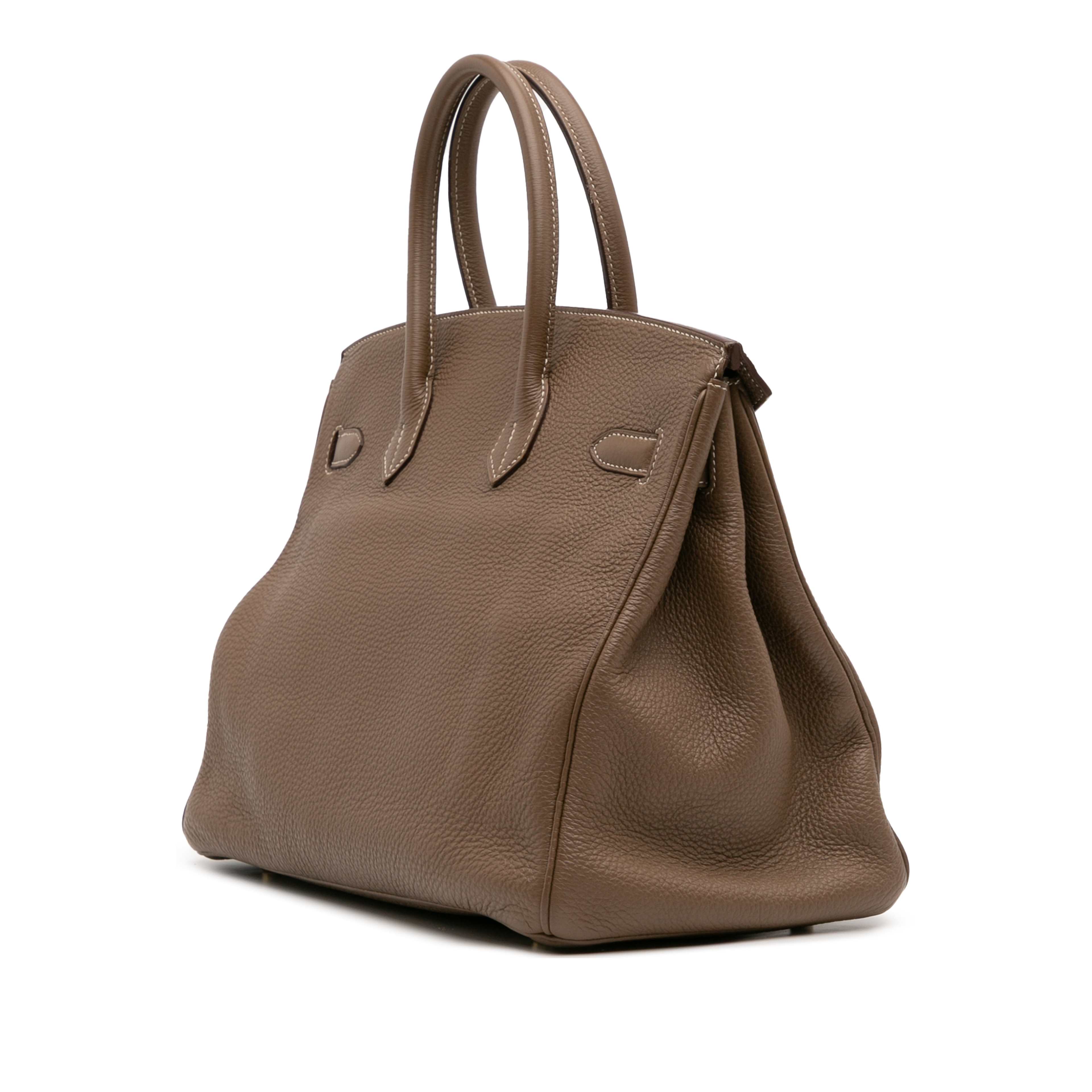 Hermès Togo Birkin Retourne 35, från Luxclusif, i färgen taupe.