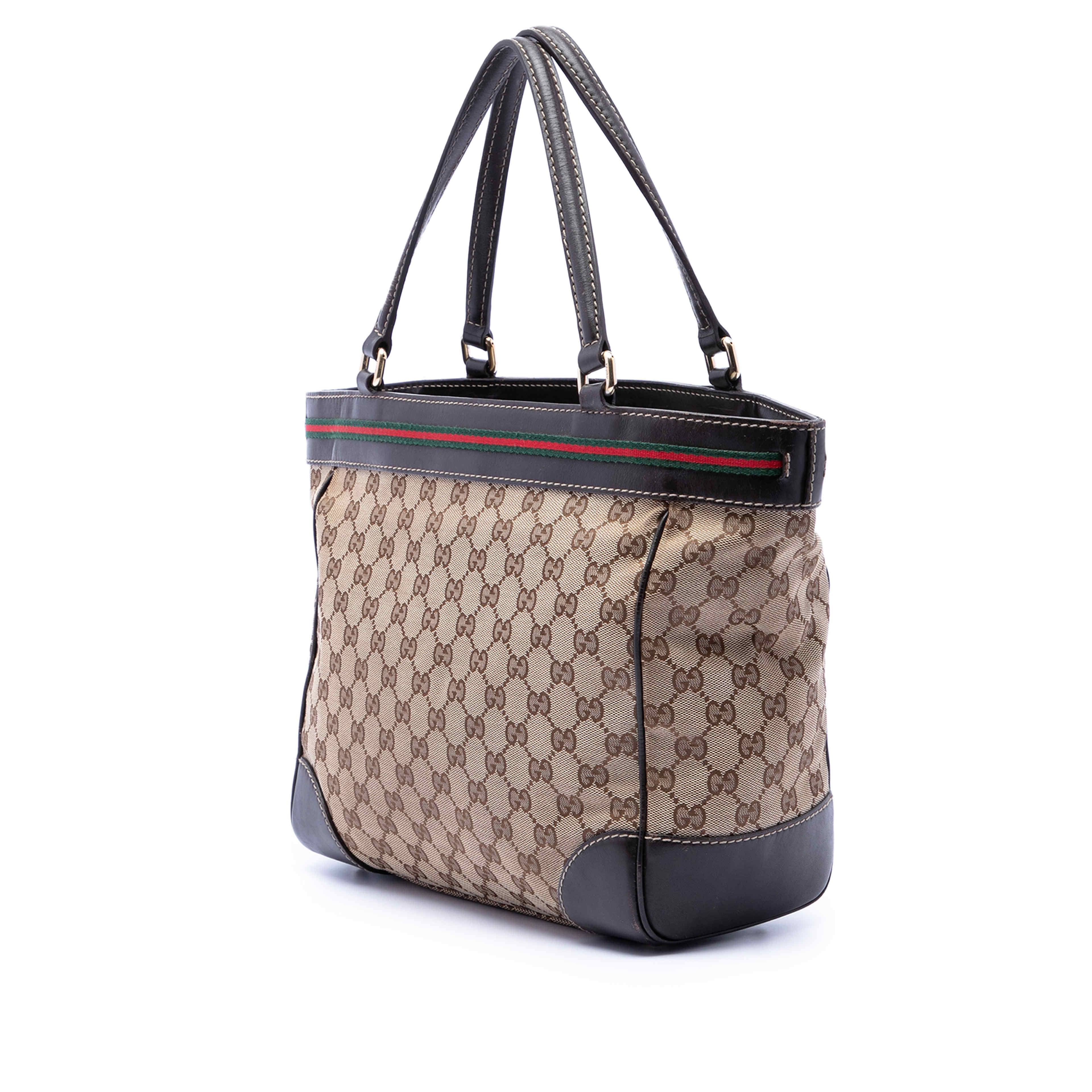Gucci Gg Canvas Web Mayfair Tote, från Luxclusif, i färgen beige. Klicka för att öppna bilden i stort format