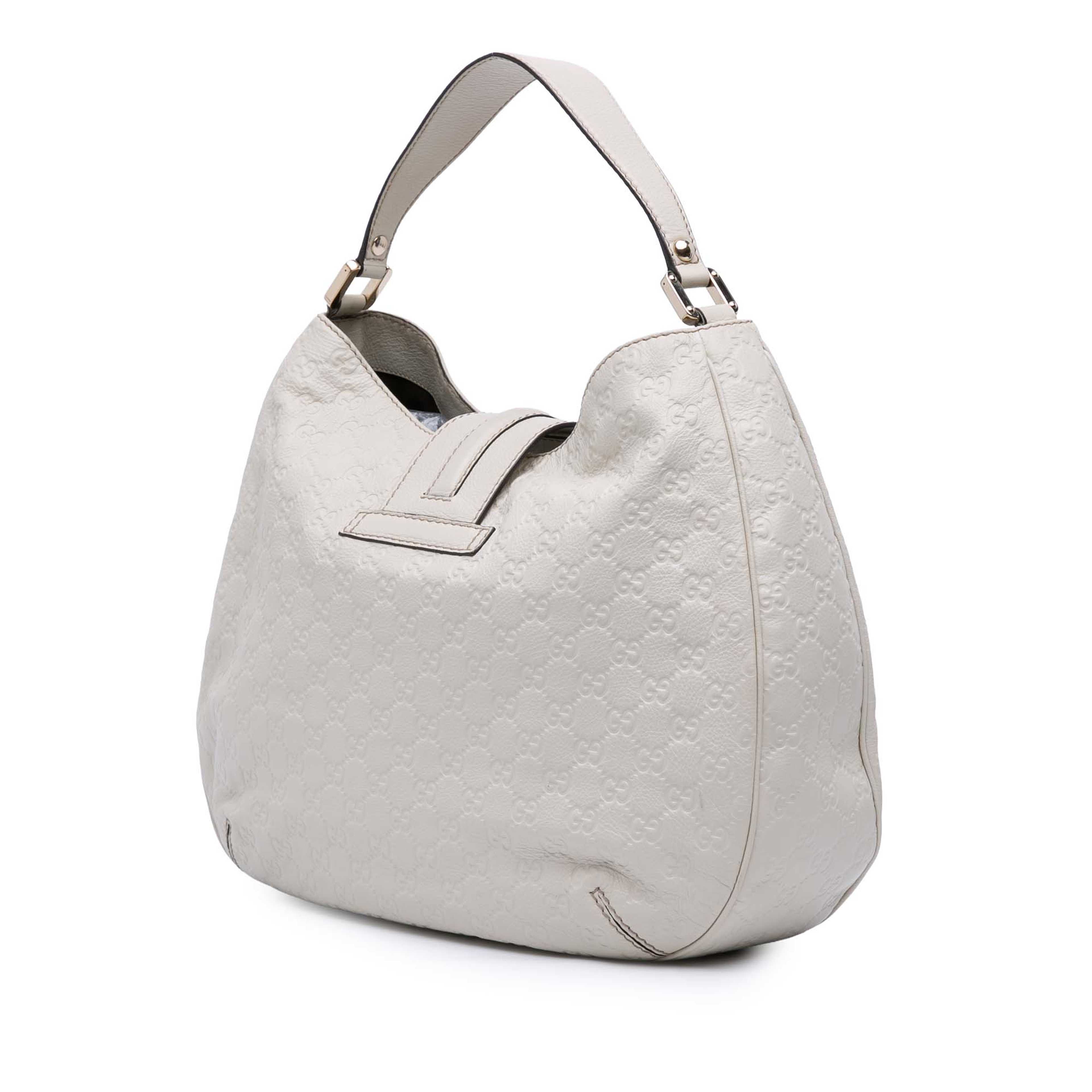 Gucci Large Guccissima New Ladies Hobo, från Luxclusif, i färgen ivory. Klicka för att öppna bilden i stort format