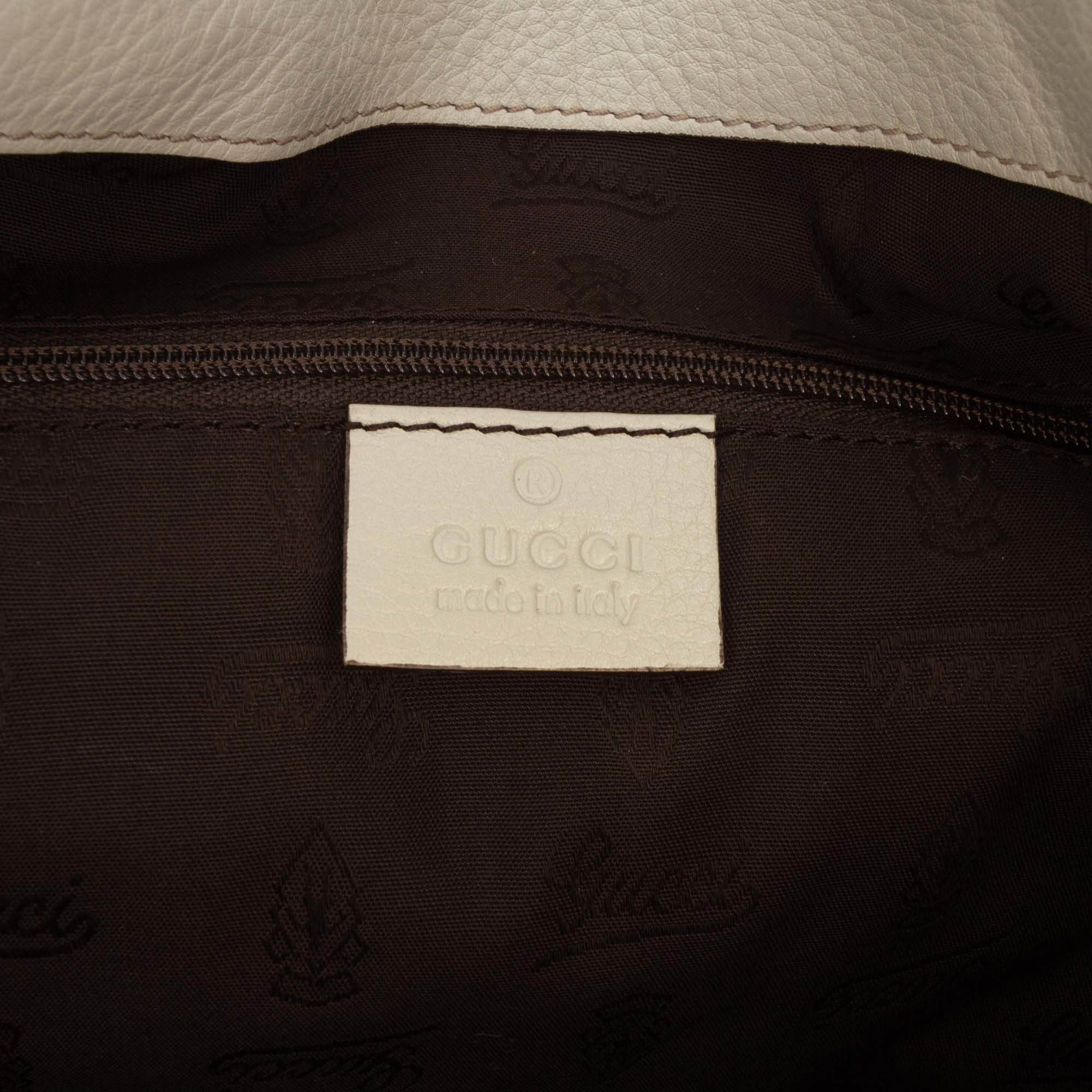 Gucci Large Guccissima New Ladies Hobo, från Luxclusif, i färgen ivory. Klicka för att öppna bilden i stort format