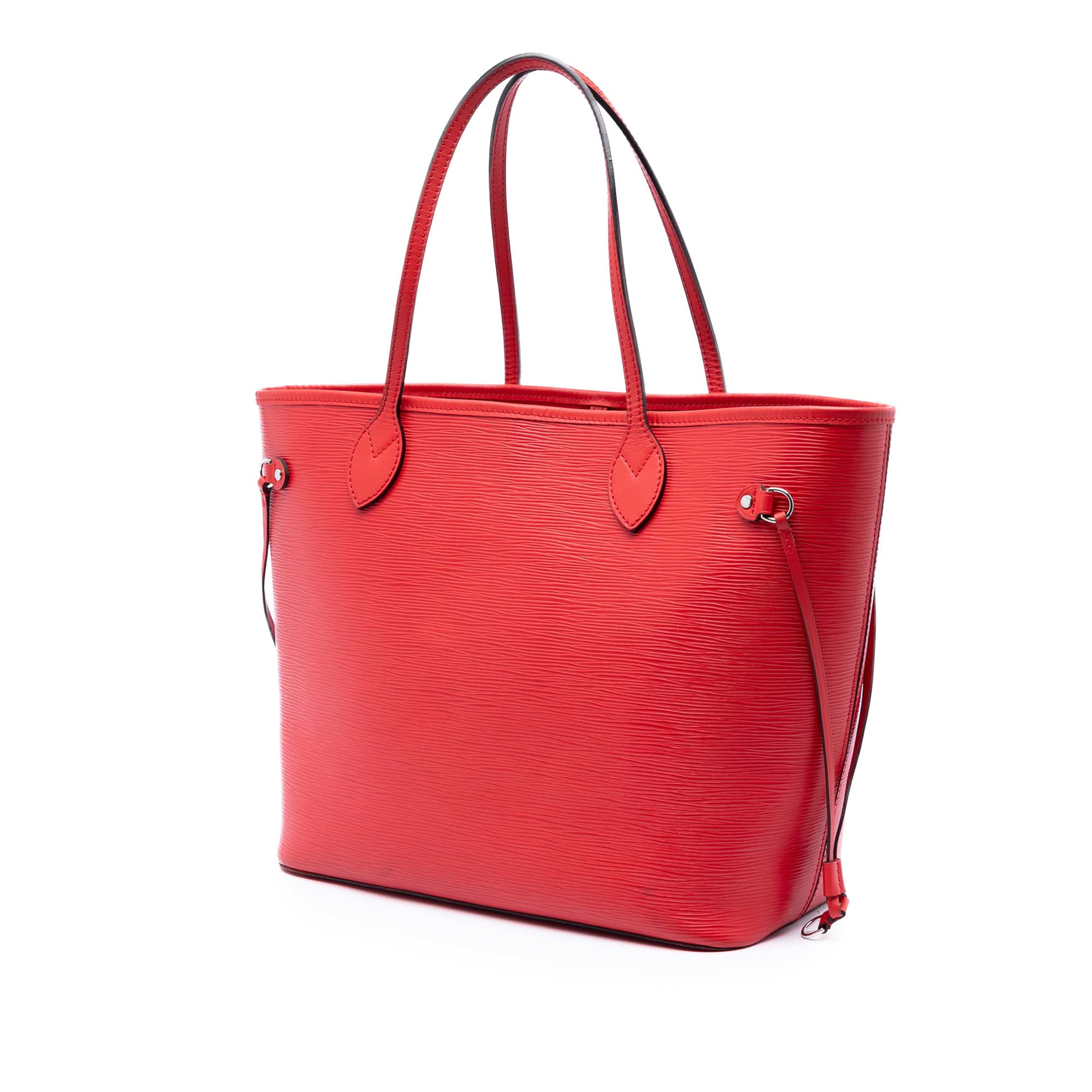 Louis Vuitton Epi Neverfull Mm, från Luxclusif, i färgen red. Klicka för att öppna bilden i stort format