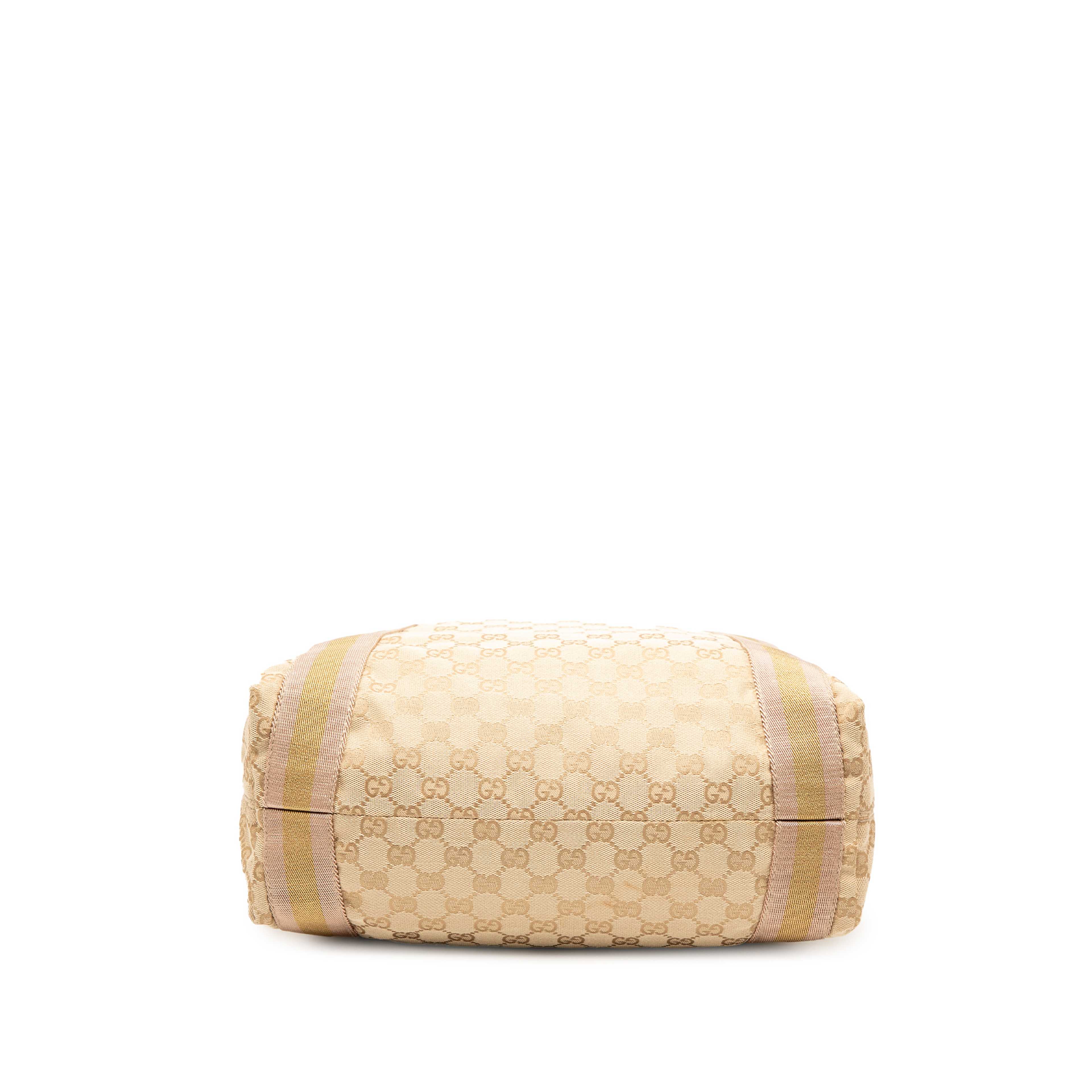 Gucci Gg Canvas Web Tote, från Luxclusif, i färgen beige. Klicka för att öppna bilden i stort format