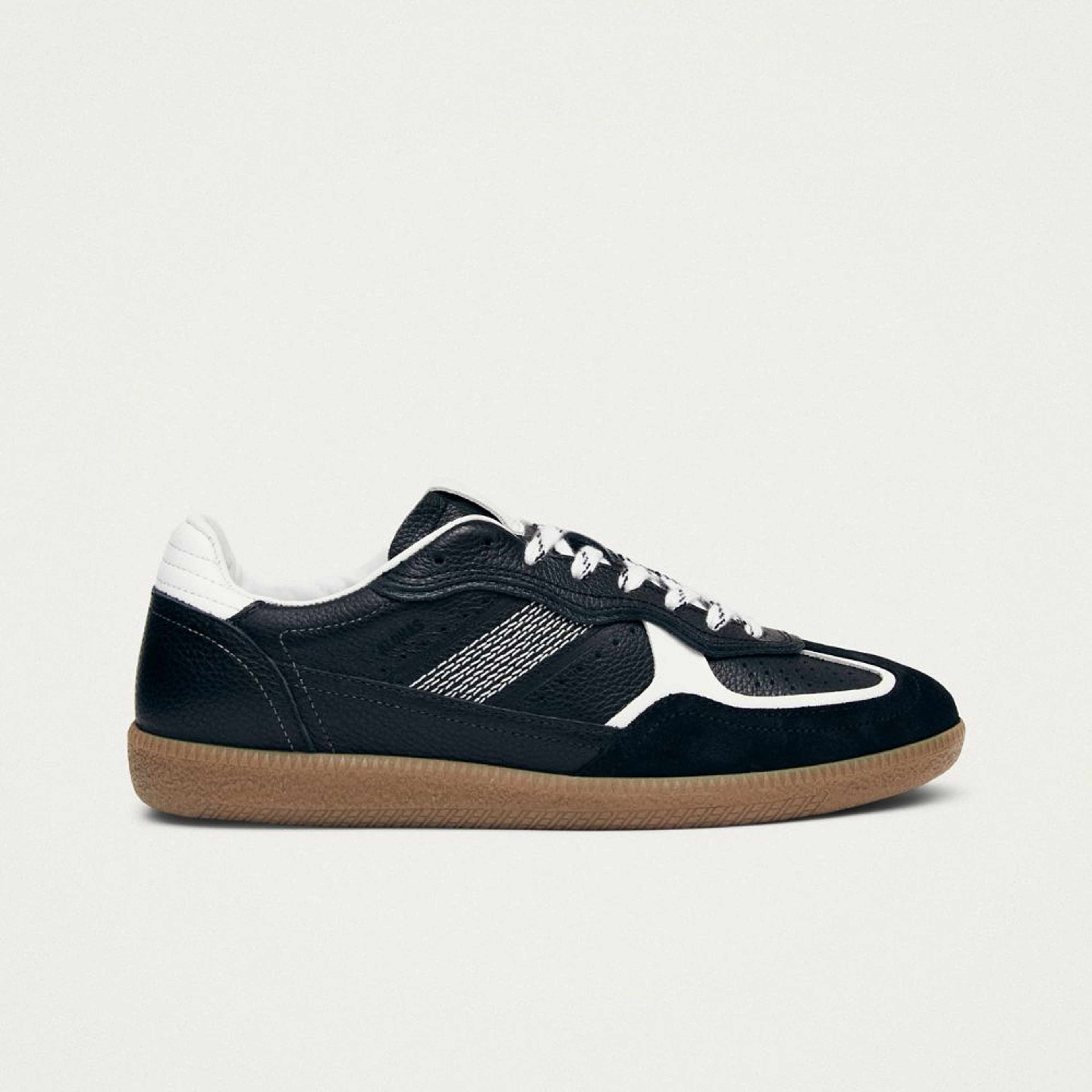Tb.490 Rife Grain Black & White Leather Sneakers