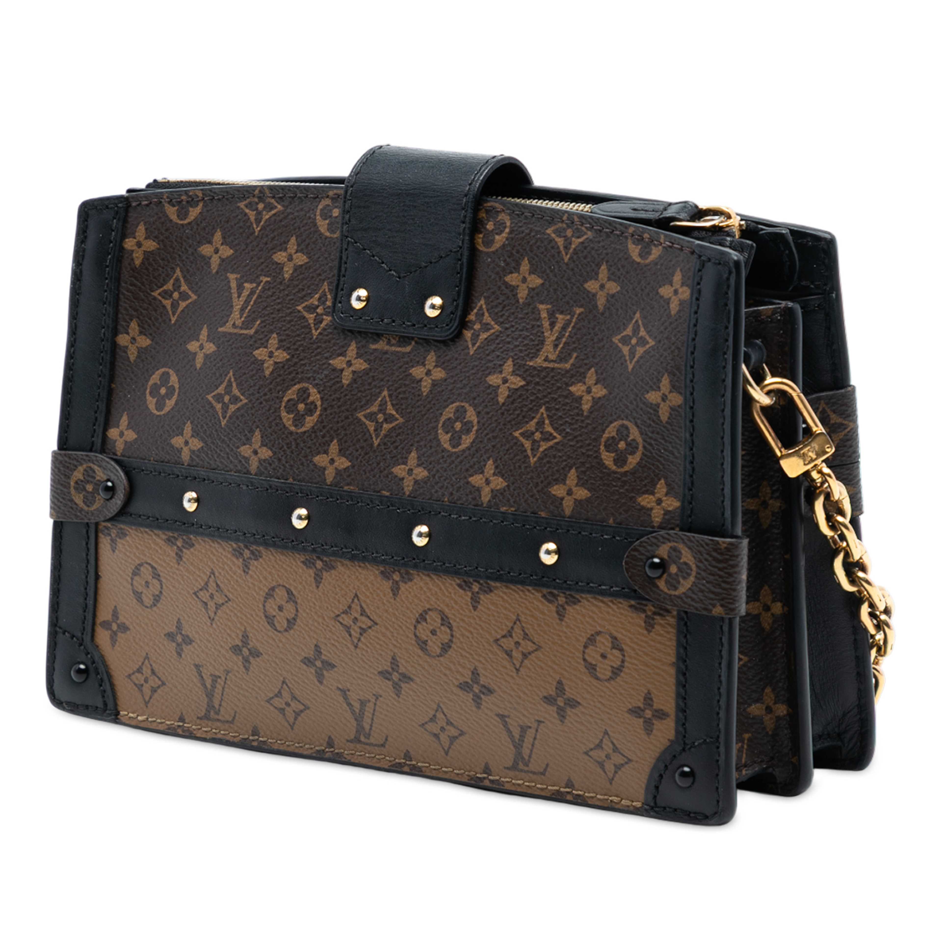 Louis Vuitton Monogram Reverse Trunk Clutch, från Luxclusif, i färgen brown. Klicka för att öppna bilden i stort format