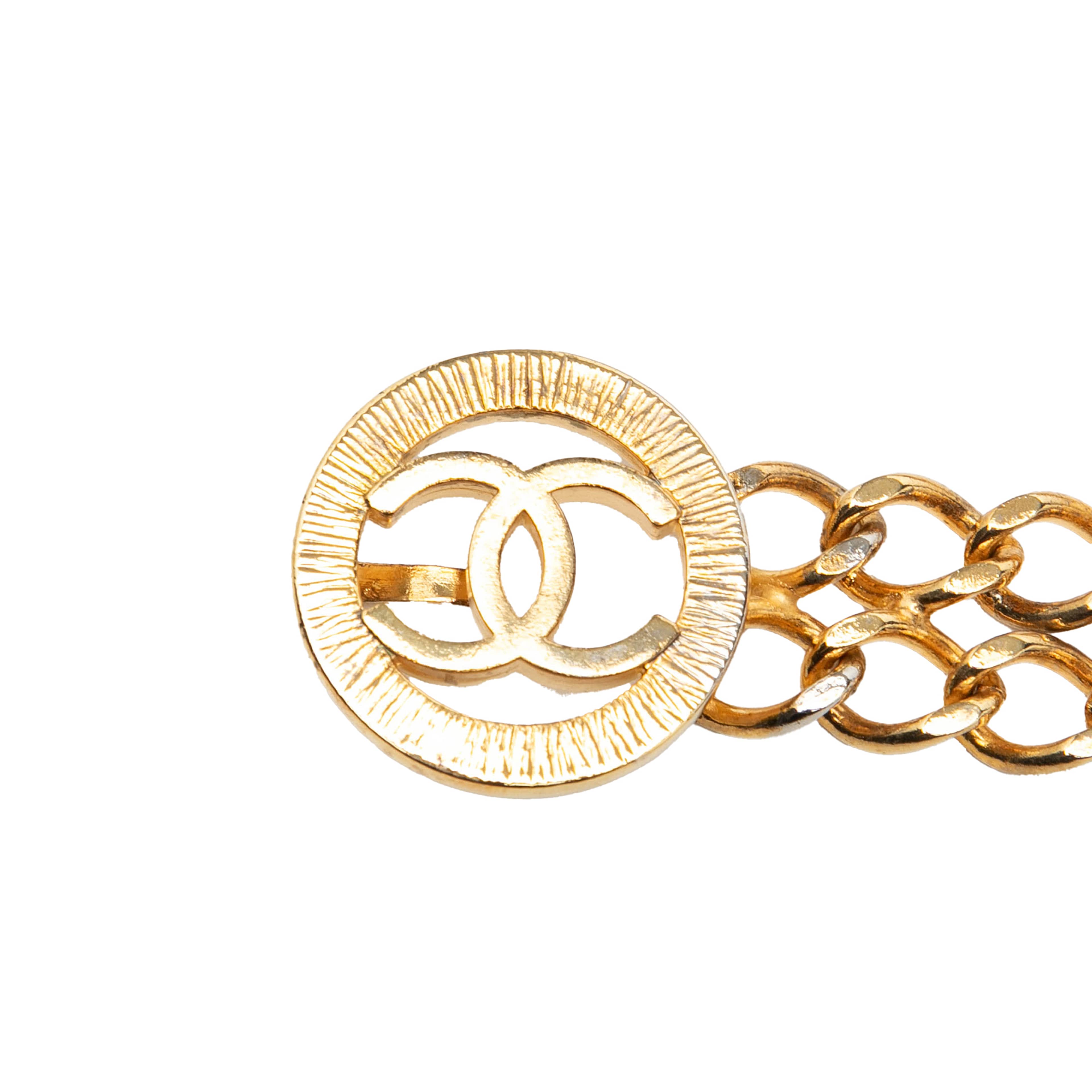 Chanel Cc Gold Plated Double Chain Belt, från Luxclusif, i färgen guld. Klicka för att öppna bilden i stort format