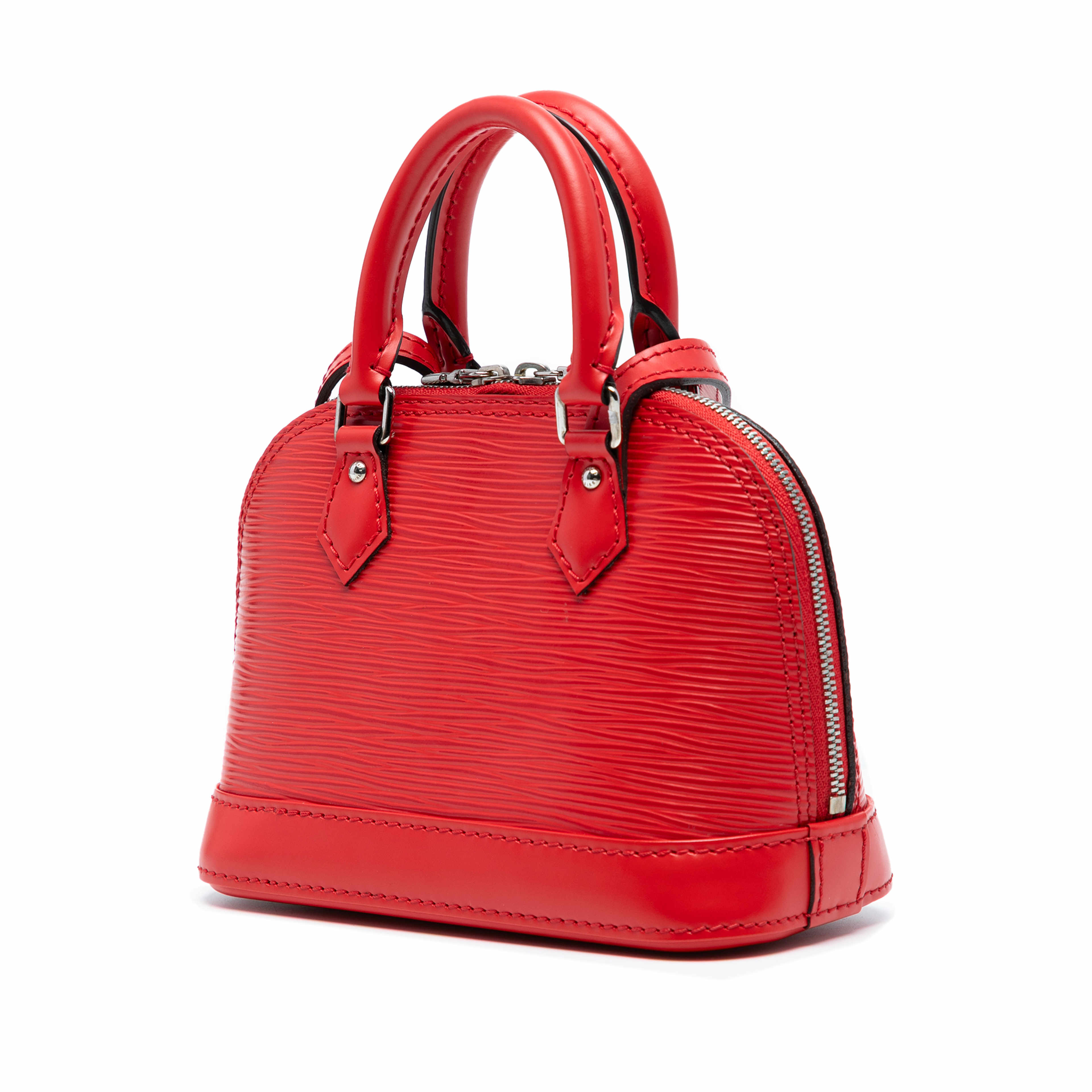 Louis Vuitton Epi Nano Alma, från Luxclusif, i färgen red. Klicka för att öppna bilden i stort format